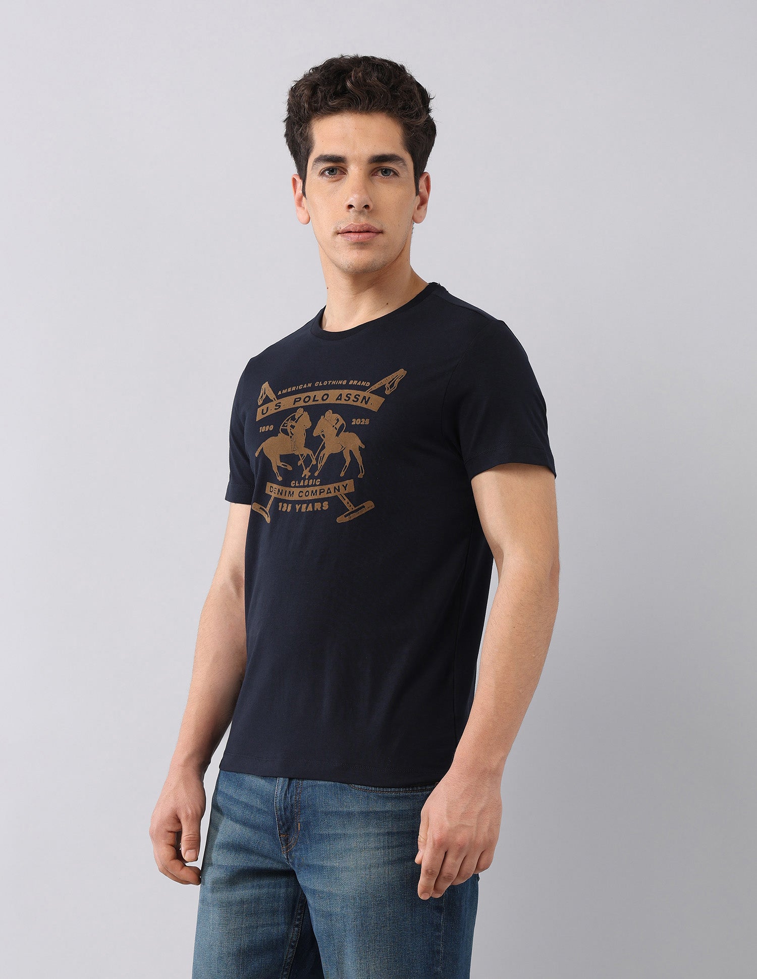 Brand Printed Americana T-Shirt Navy - U.S. Polo Assn. India | Large