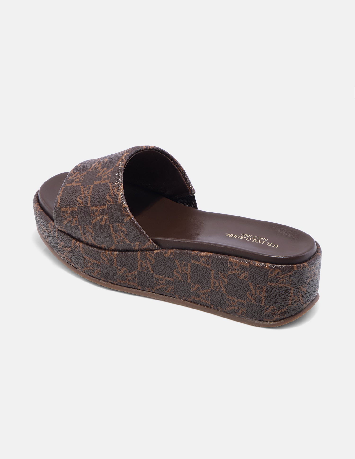 Broad Strap Tiana Platform Heels Brown - U.S. Polo Assn. India | Large