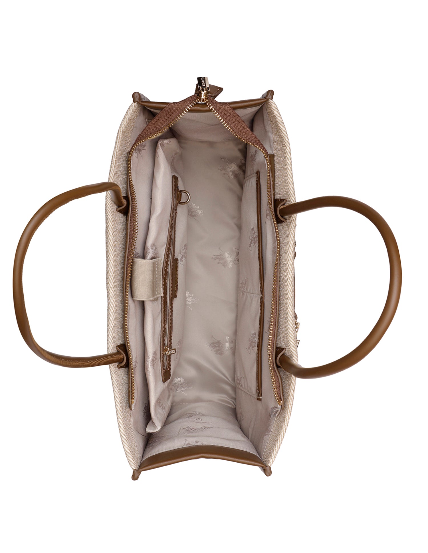 Women Aubrey Colour Blocked Tote Bag Brown - U.S. POLO ASSN. | Large