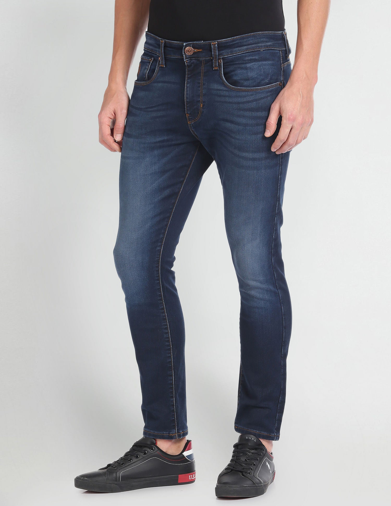 Henry Cropped Regular Fit Blue Jeans Blue - U.S. POLO ASSN. | Large