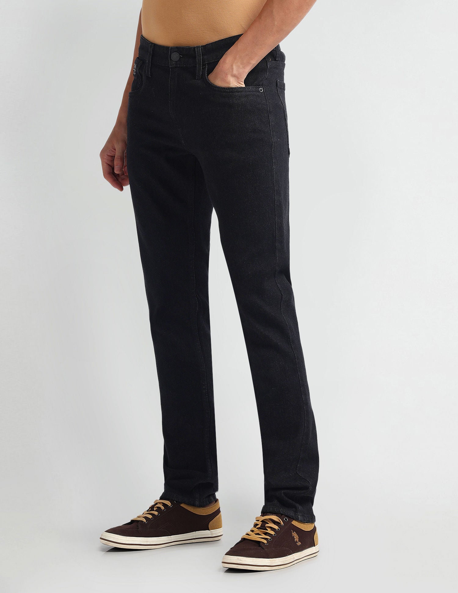 Brandon Slim Tapered Fit Black Jeans Black - U.S. Polo Assn. India | Large