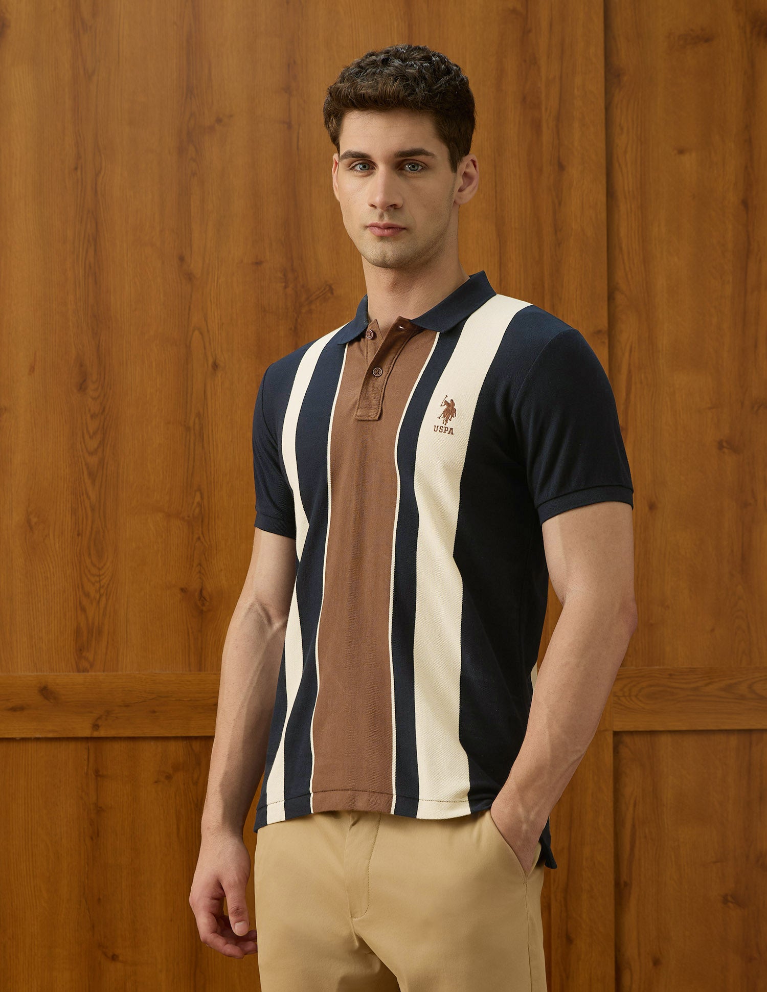 Colourblocked Equestrian Aisle Theater Polo Shirt Navy - U.S. POLO ASSN. | Large