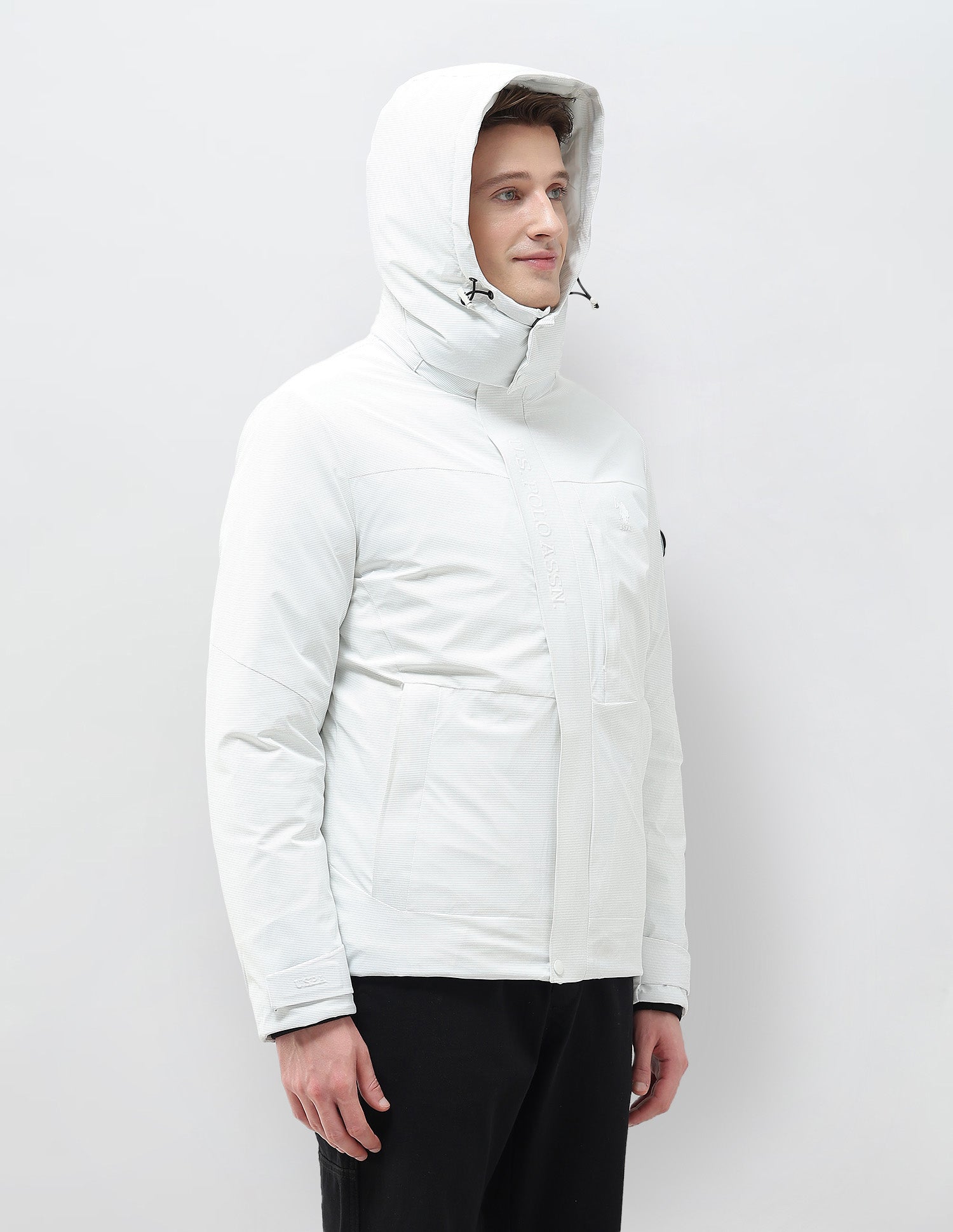 Detachable Hood Smartheat Jacket White - U.S. POLO ASSN. | Large