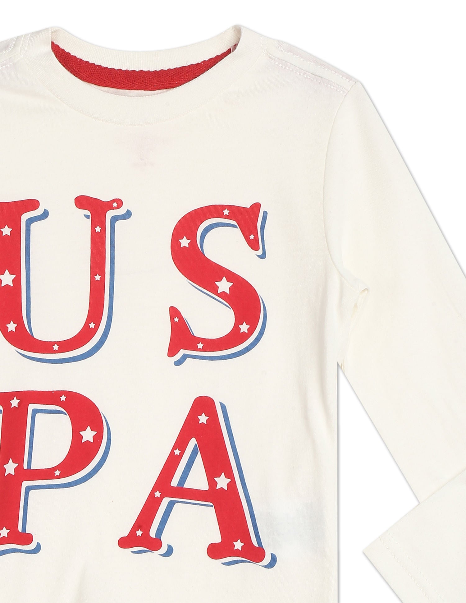 Long Sleeve Brand Print T-Shirt Off White - U.S. POLO ASSN. | Large
