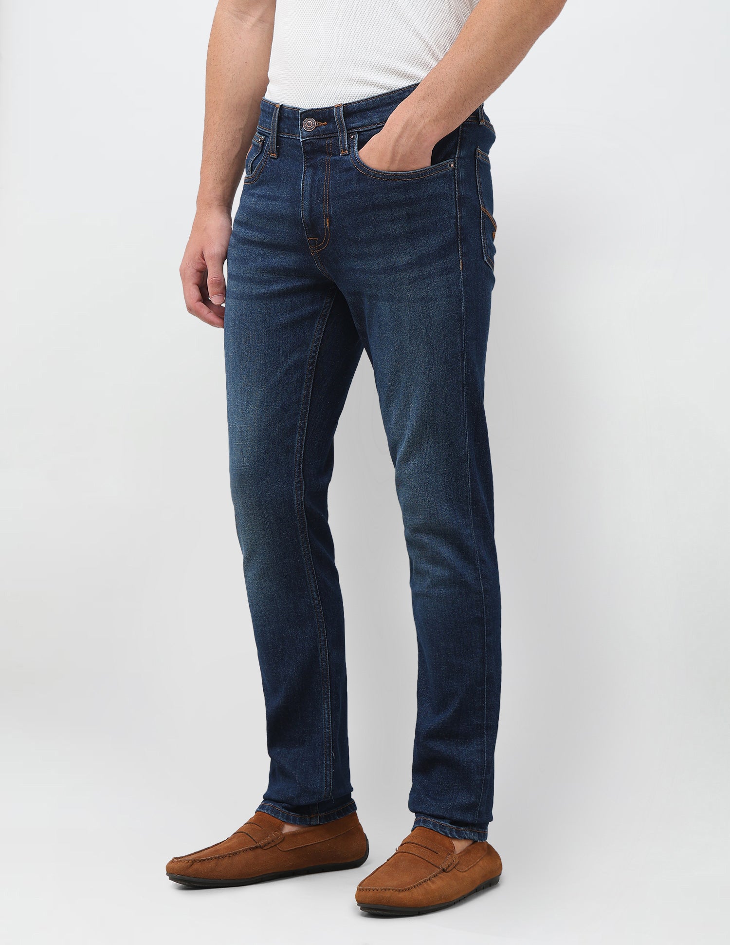 Regallo Skinny Fit Blue Jeans Mid Blue - U.S. Polo Assn. India | Large