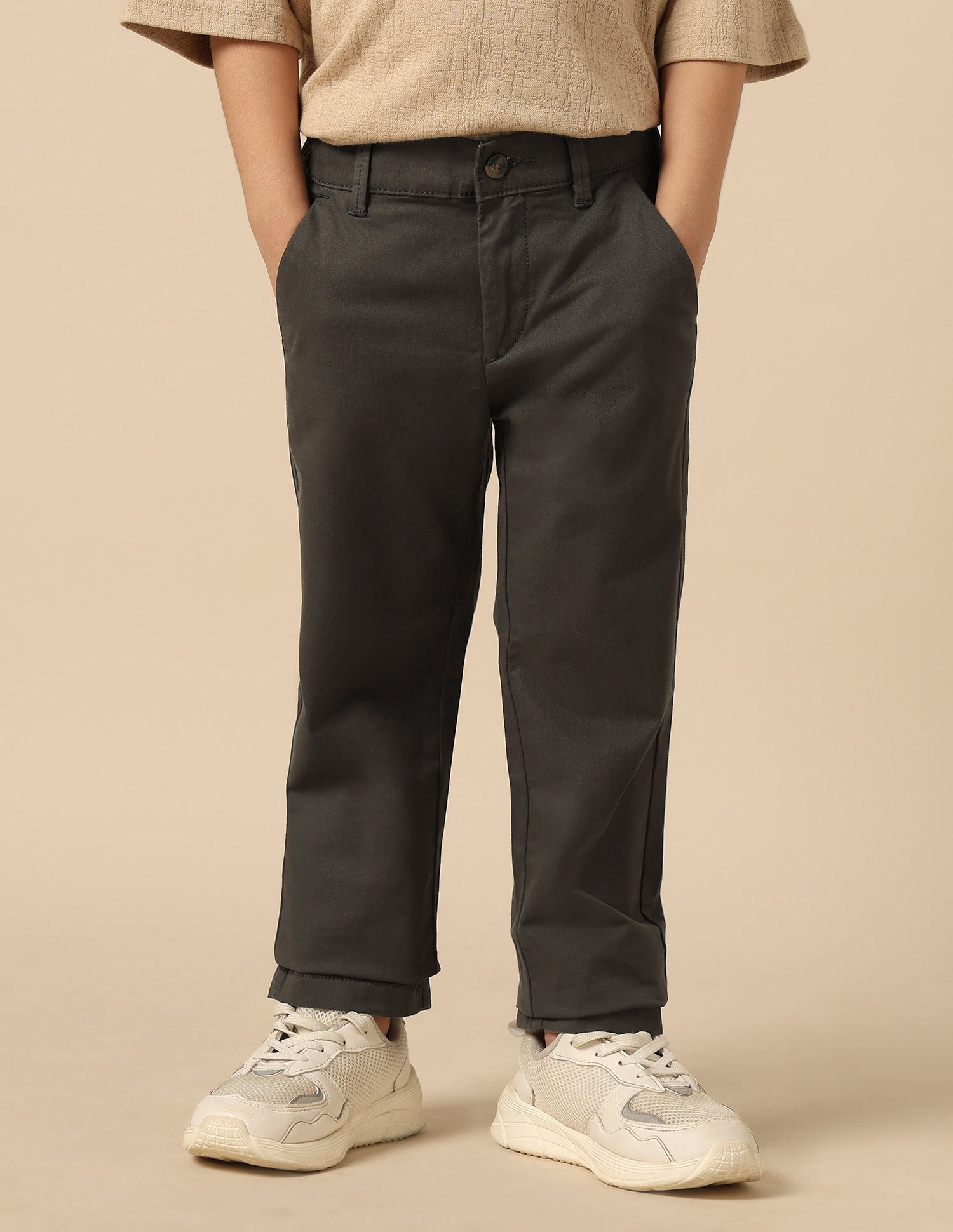 Boys Twill Regular Fit Trousers Dark Olive - U.S. POLO ASSN. | Large
