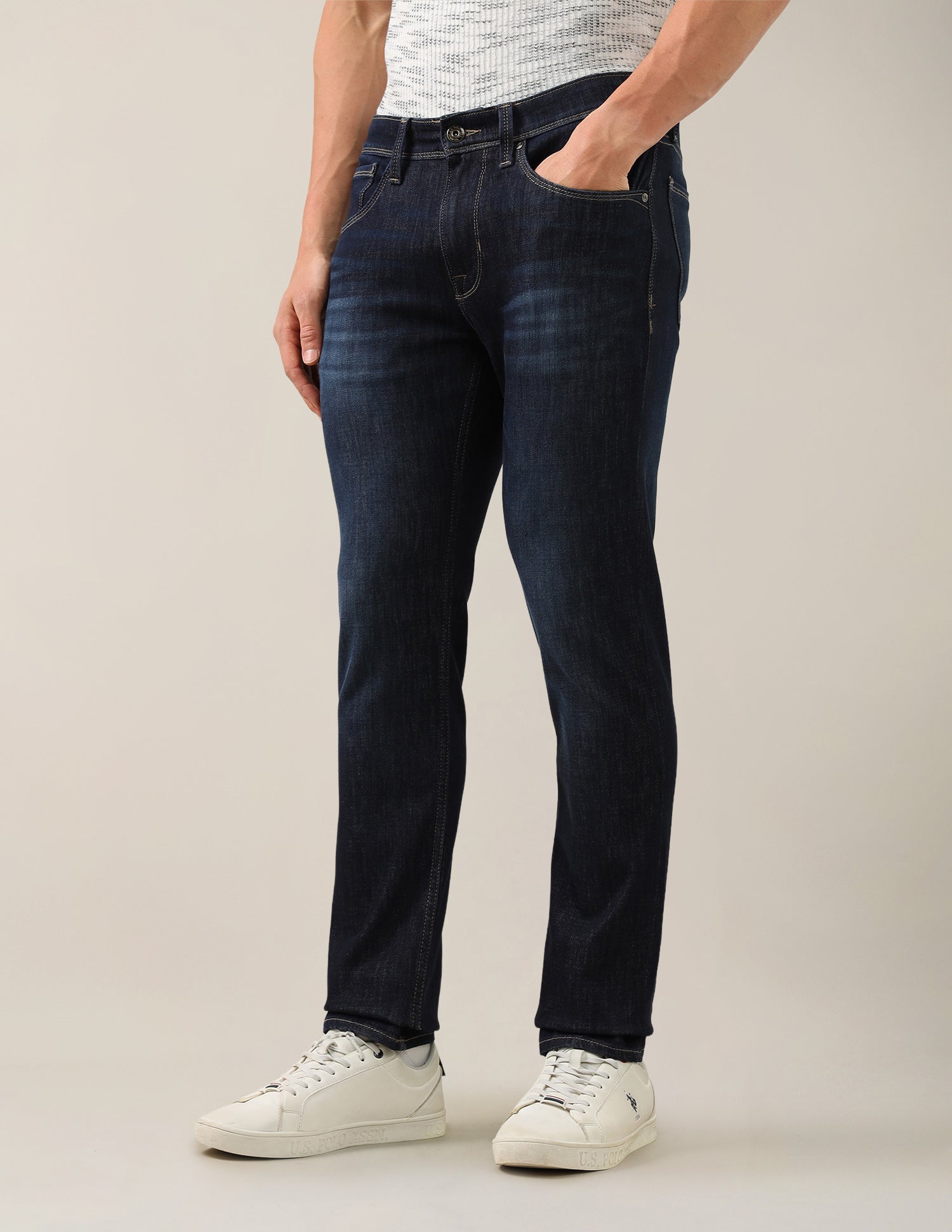 Brandon Slim-Tapered Fit Blue Jeans Dark Blue - U.S. Polo Assn. India | Large