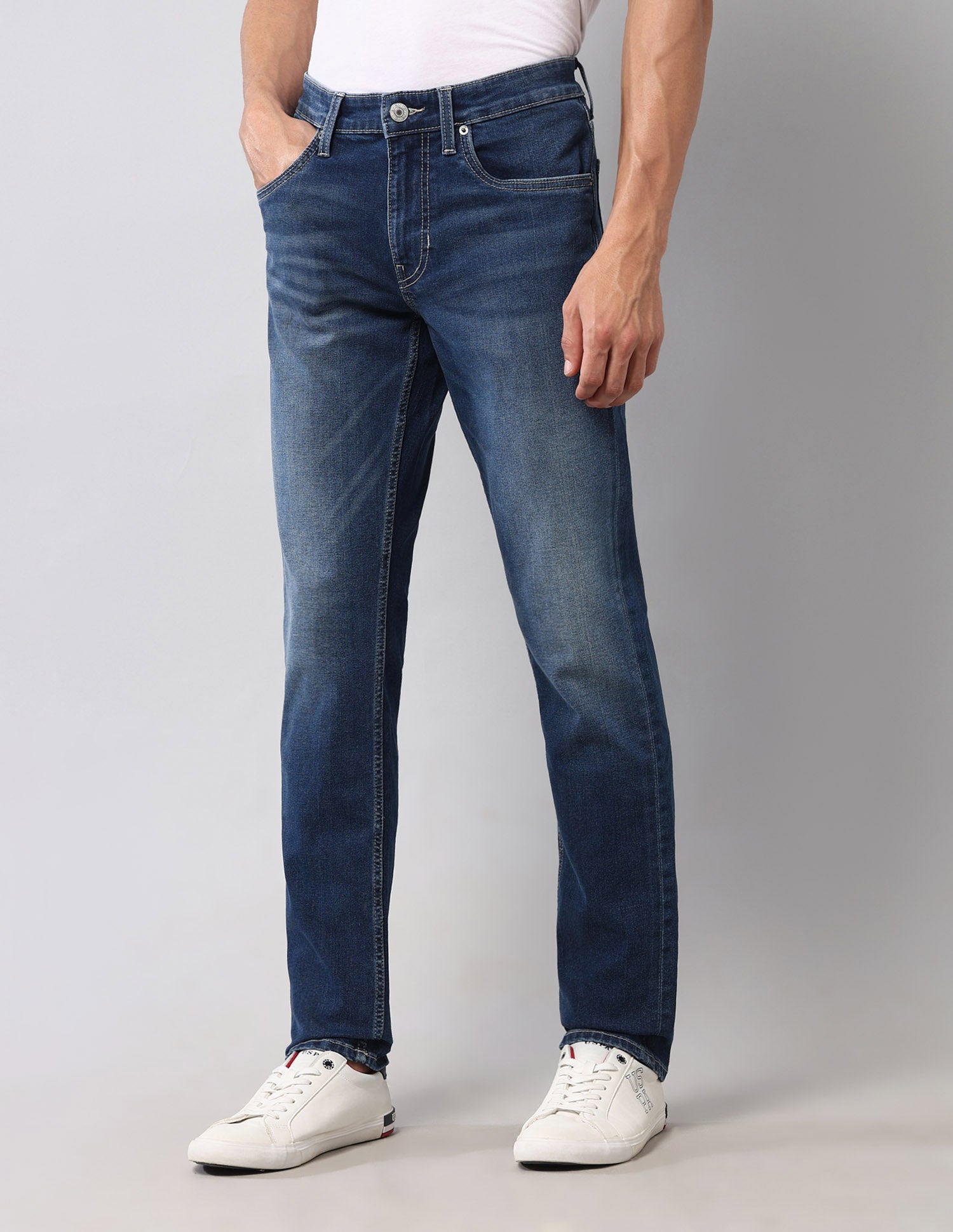 Regallo Skinny Fit Blue Vintage Jeans Dark Wash - U.S. Polo Assn. India | Large