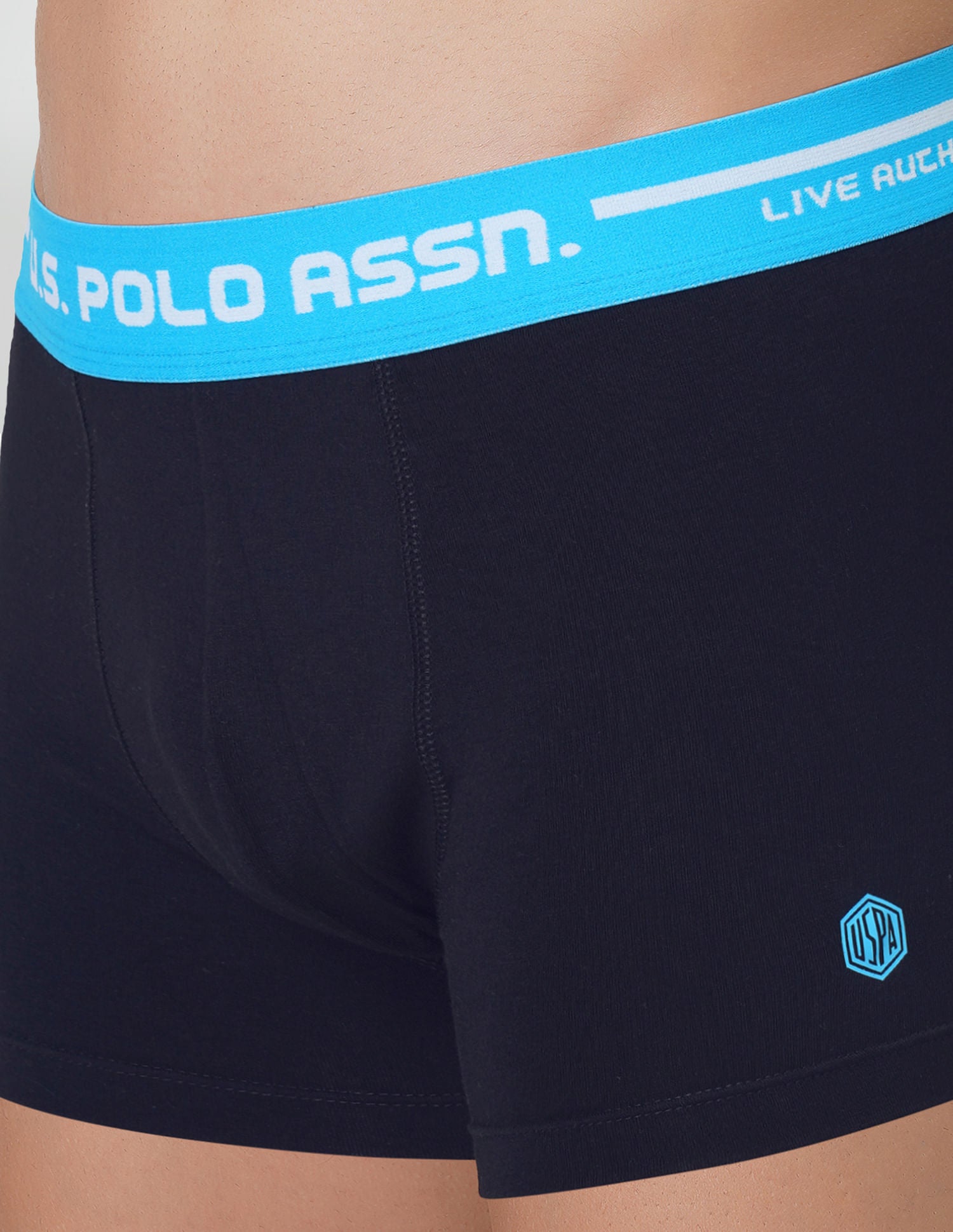 Logo Waistband Cotton Stretch IYAI Trunks - Pack Of 2 Grey and Navy - U.S. POLO ASSN. | Large