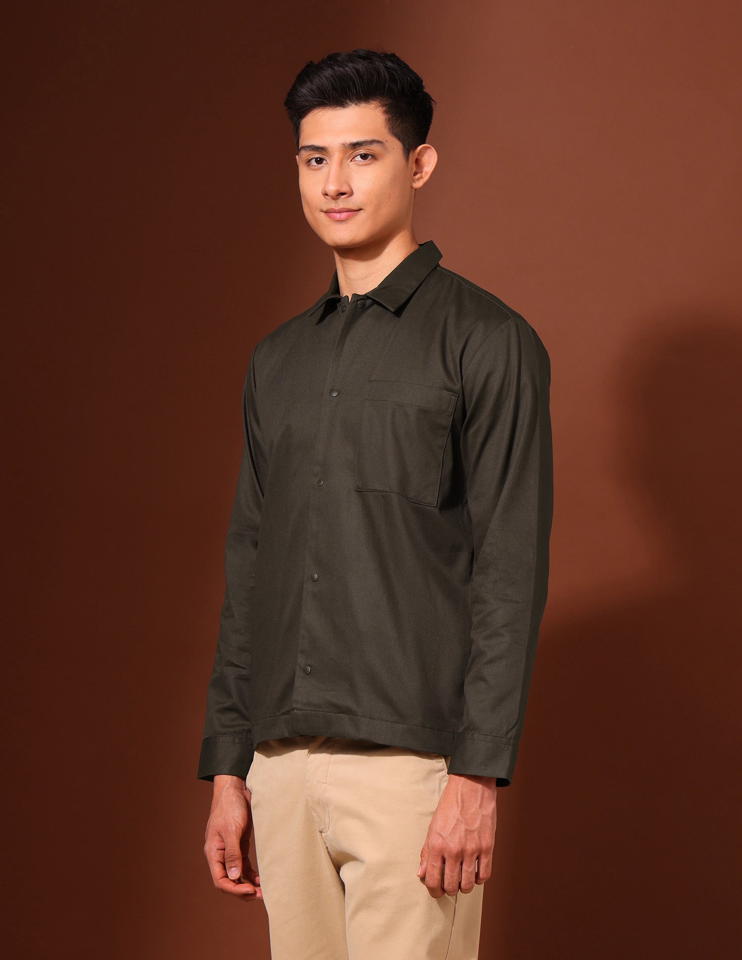 Working Holiday Regular Fit Shacket Dark Brown - U.S. Polo Assn. India | Large