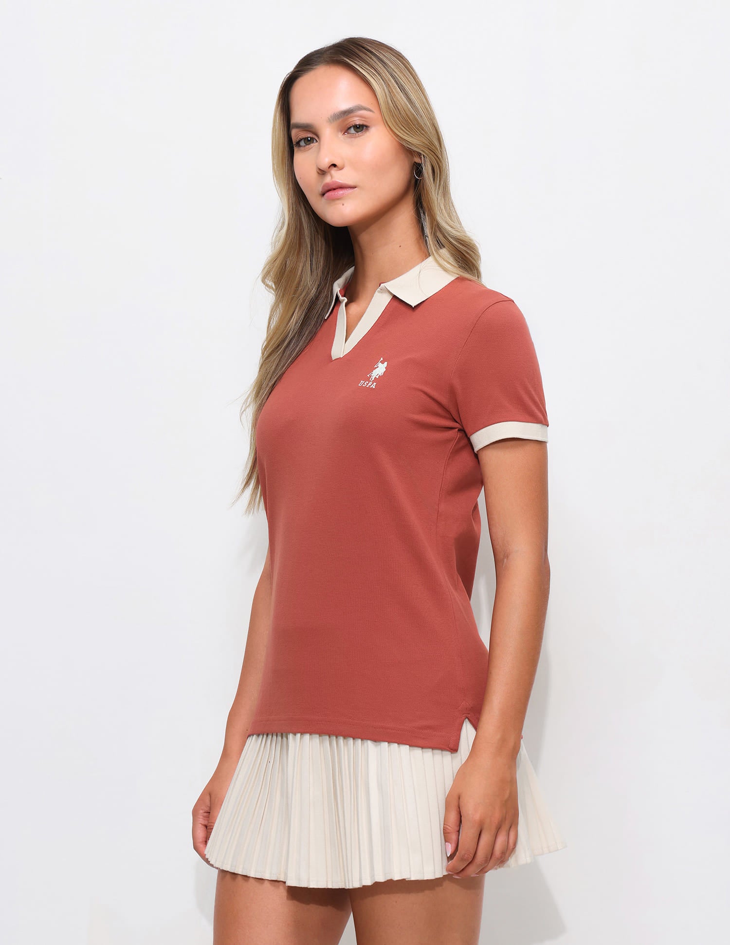 Contrast Collar Regular Fit Polo Shirt Red - U.S. Polo Assn. India | Large