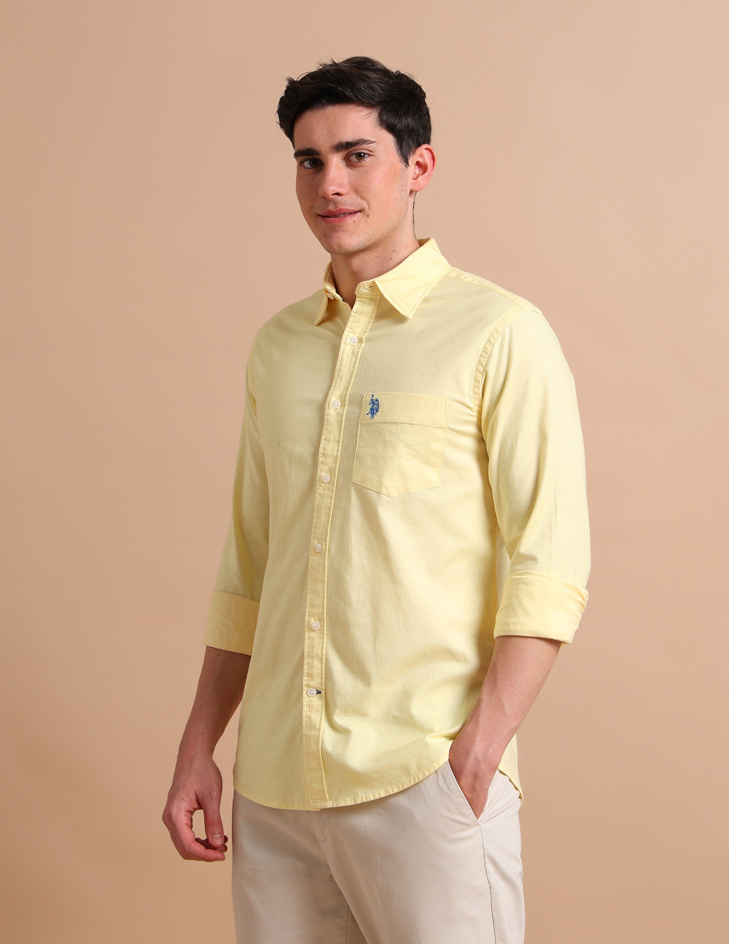 Soft Oxford Shirt Yellow - U.S. POLO ASSN. | Large