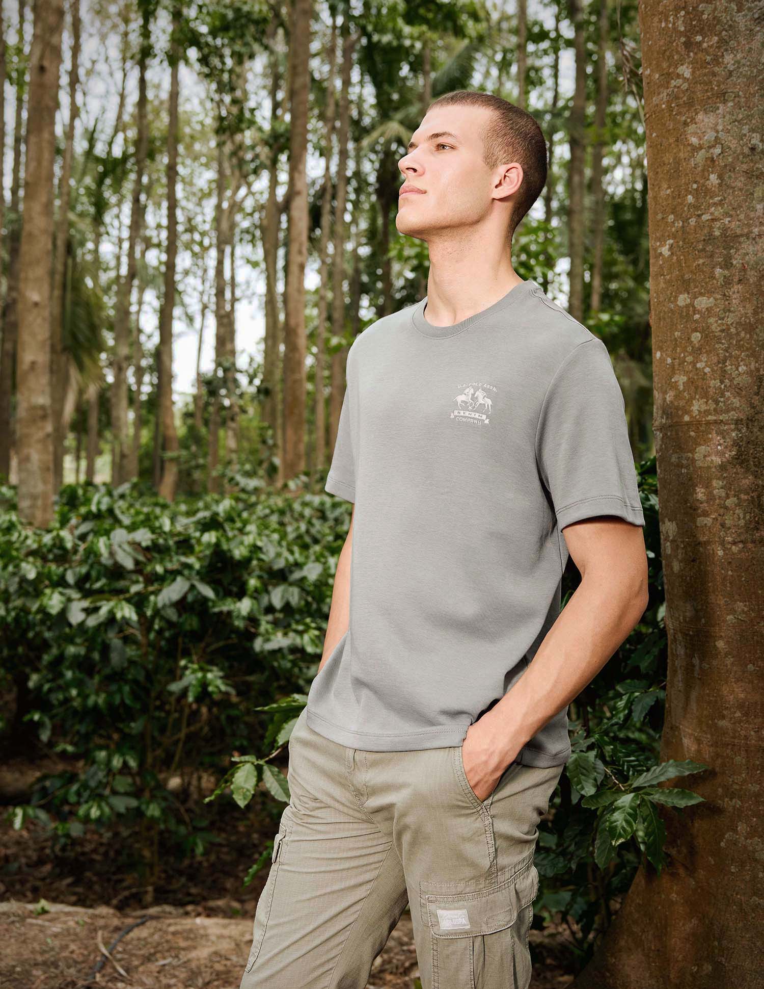 Relaxed Fit Pure Cotton T-Shirt Light Grey - U.S. Polo Assn. India | Large