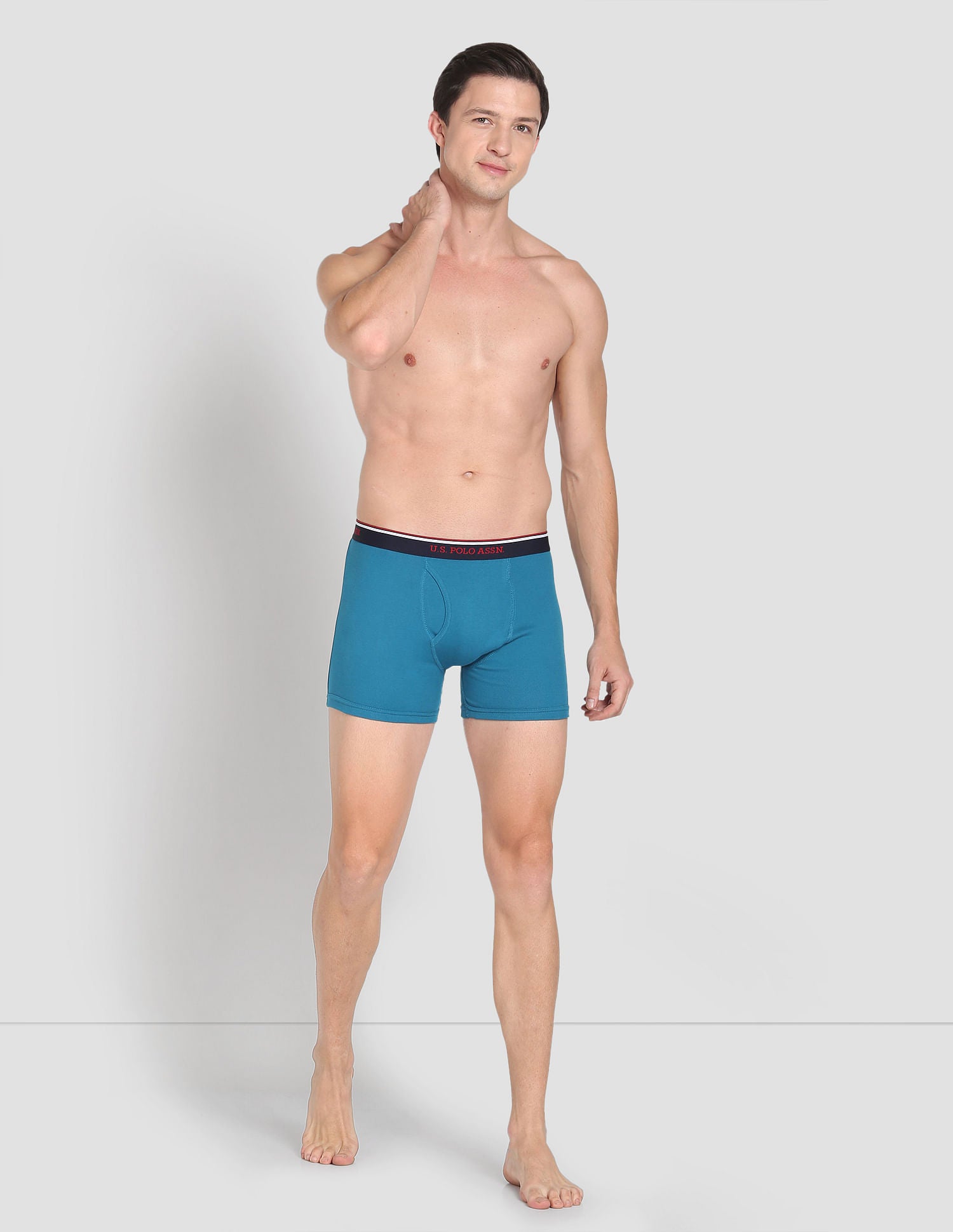 Mid Rise Solid 1667 Trunks - Pack Of 3 Wine, Black and Seaport - U.S. POLO ASSN. | Large