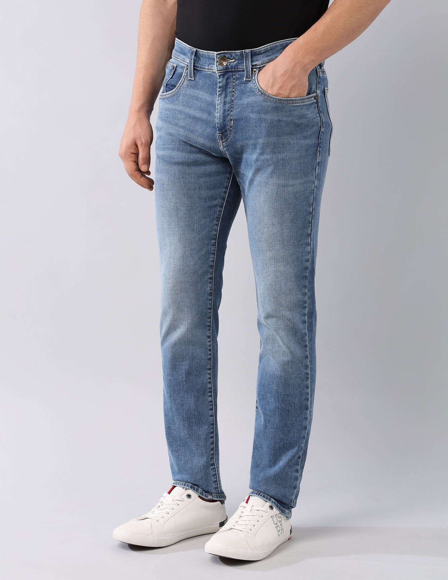 Brandon Slim-Tapered Fit Super Stretch Jeans Blue - U.S. Polo Assn. India | Large