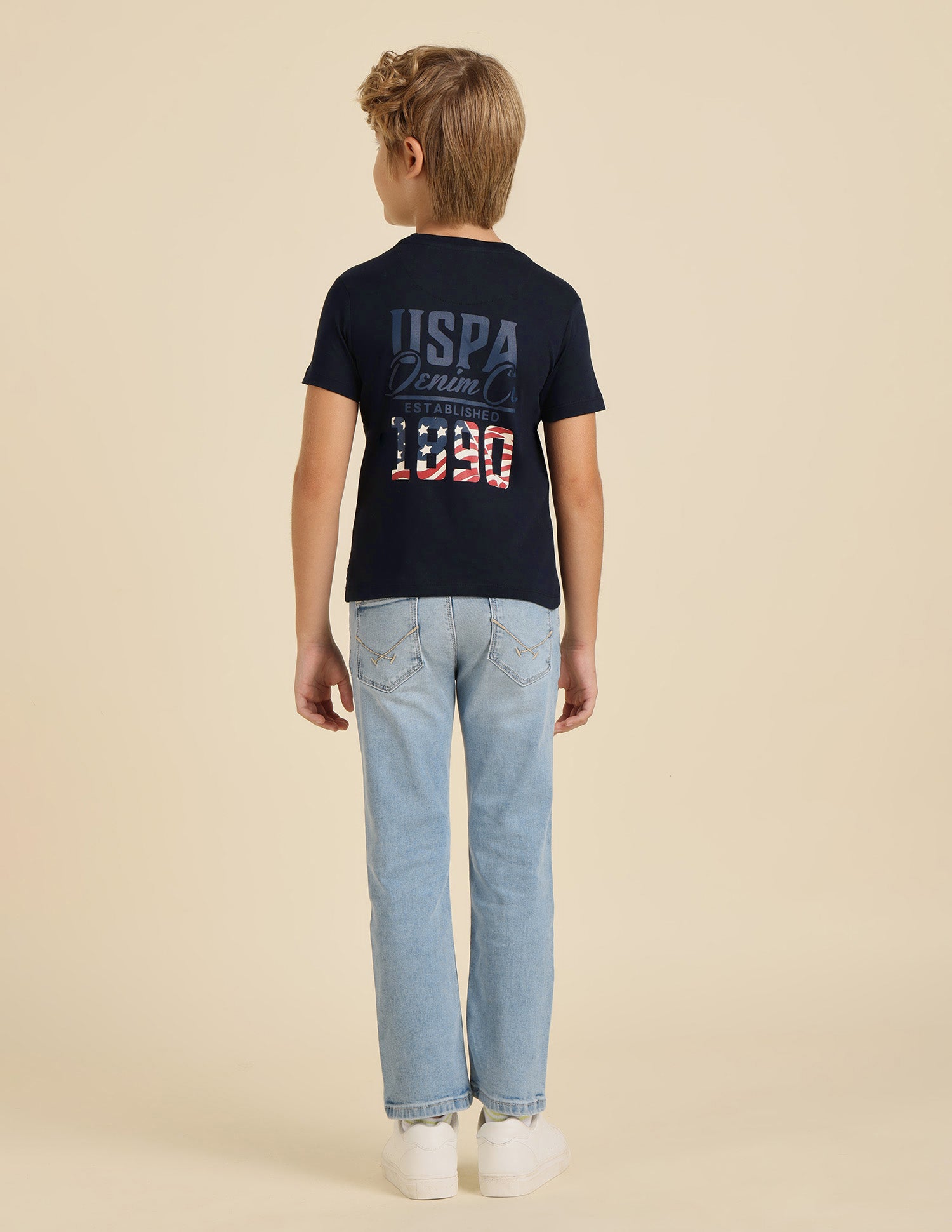 Boys Brand Printed Regular Fit T-Shirt Navy - U.S. POLO ASSN. | Large