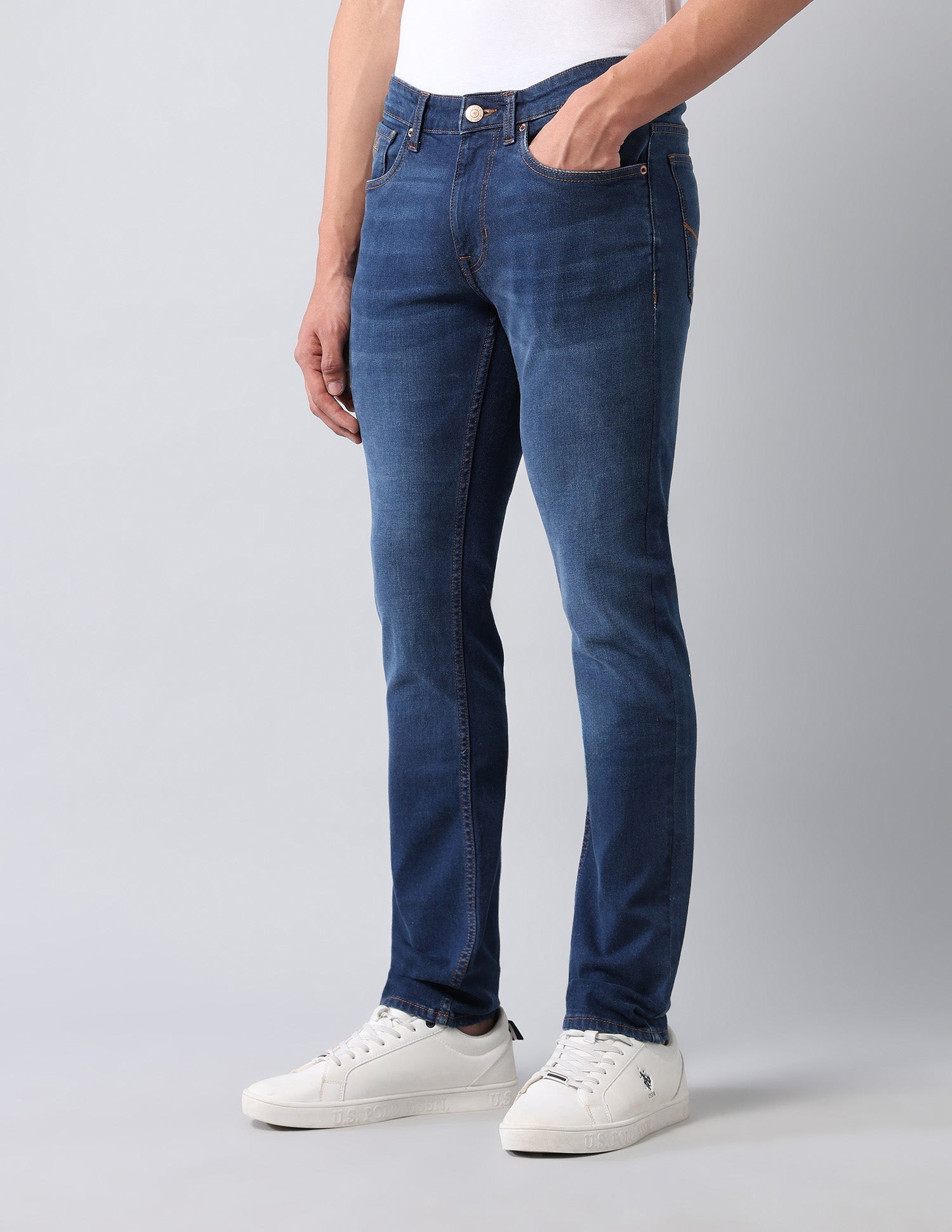 Brandon Slim Tapered Fit Blue Jeans Blue - U.S. POLO ASSN. | Large