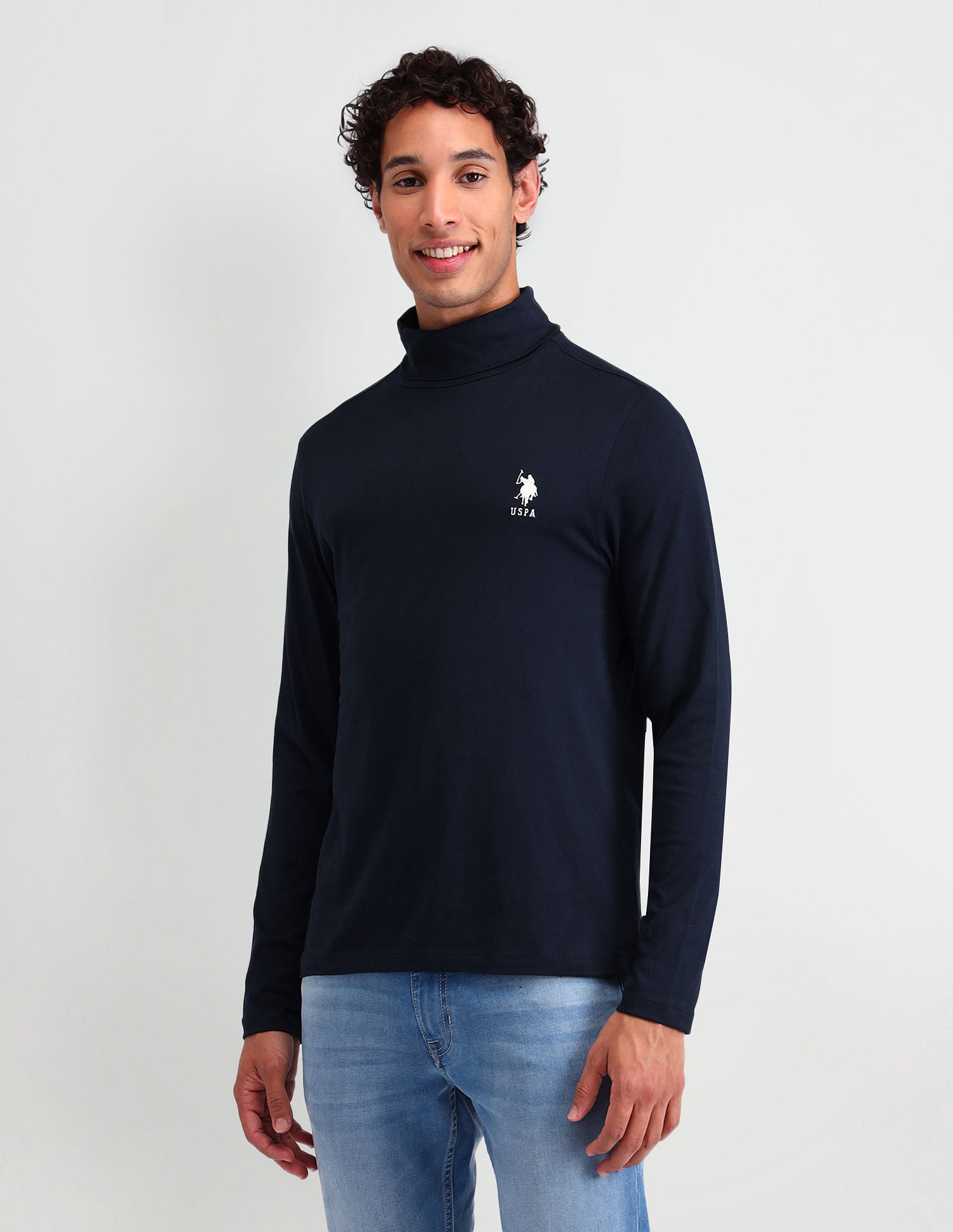 Outdoor Muscle Fit Solid T-Shirt Navy - U.S. POLO ASSN. | Large