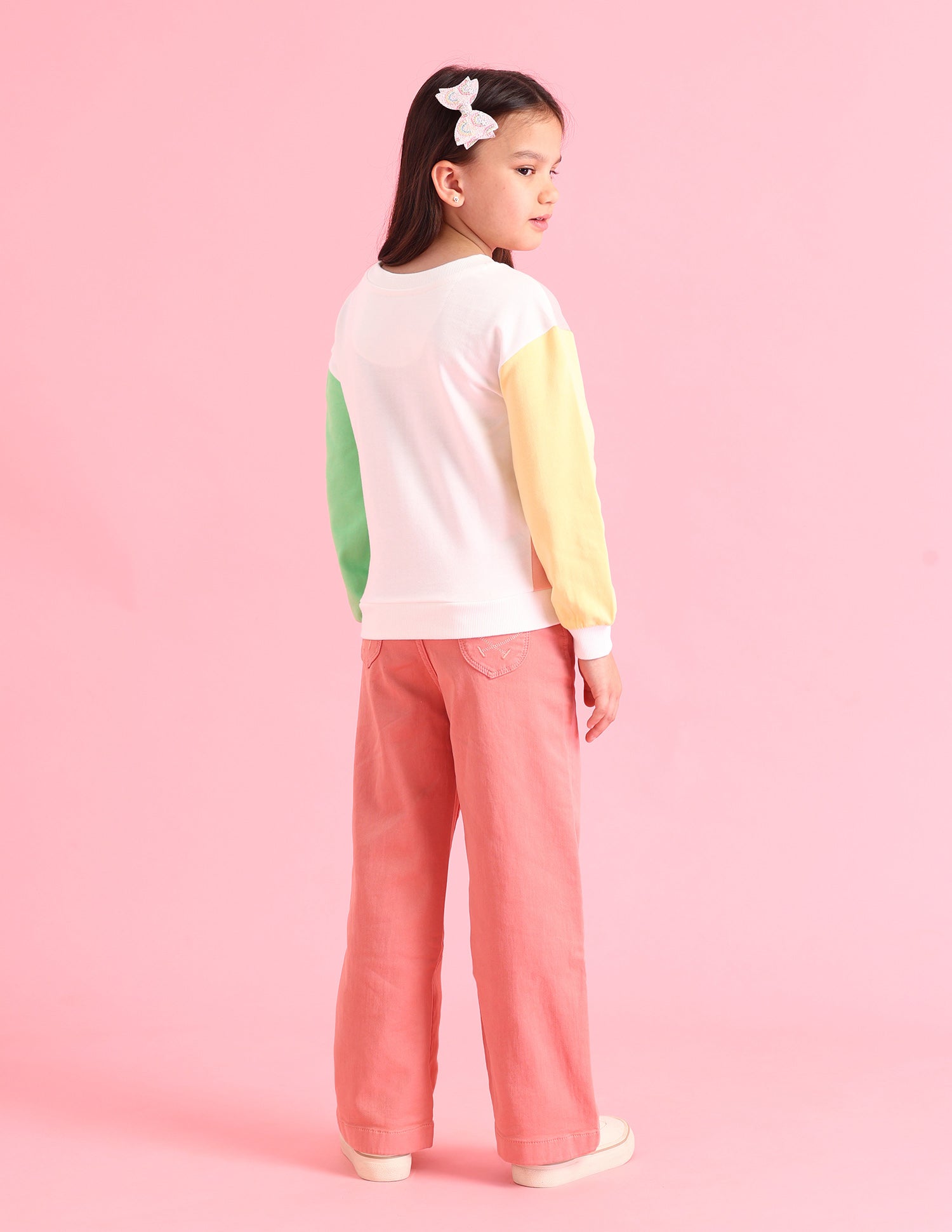 Girls Brand Printed Regular Fit Sweatshirt Light Pink - U.S. POLO ASSN. | Large