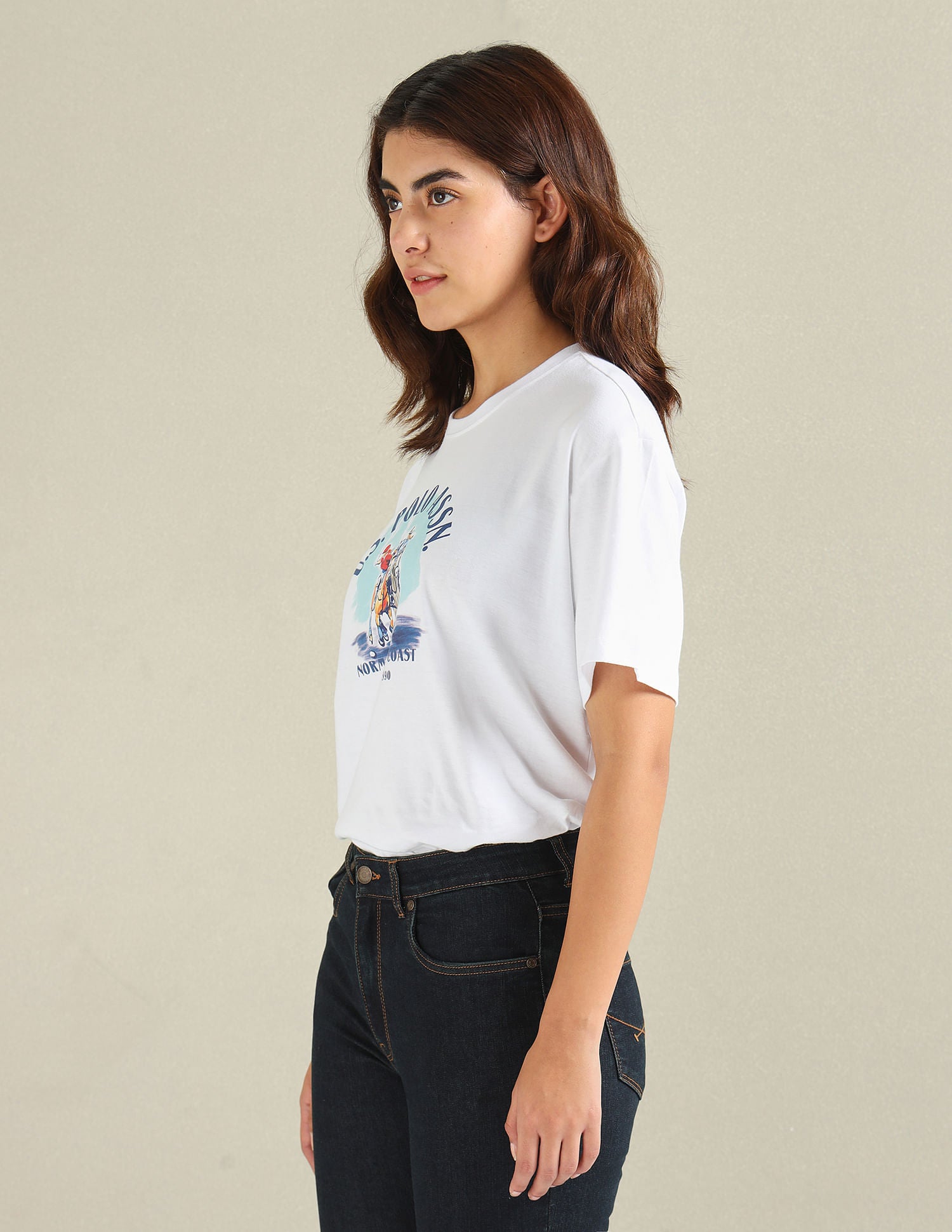 Pure Cotton Boyfriend T-Shirt White - U.S. POLO ASSN. | Large