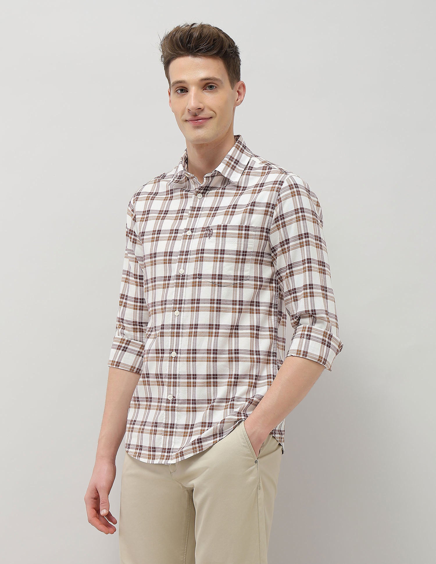 Elvenado Regular Fit Shirt Ochre - U.S. Polo Assn. India | Large