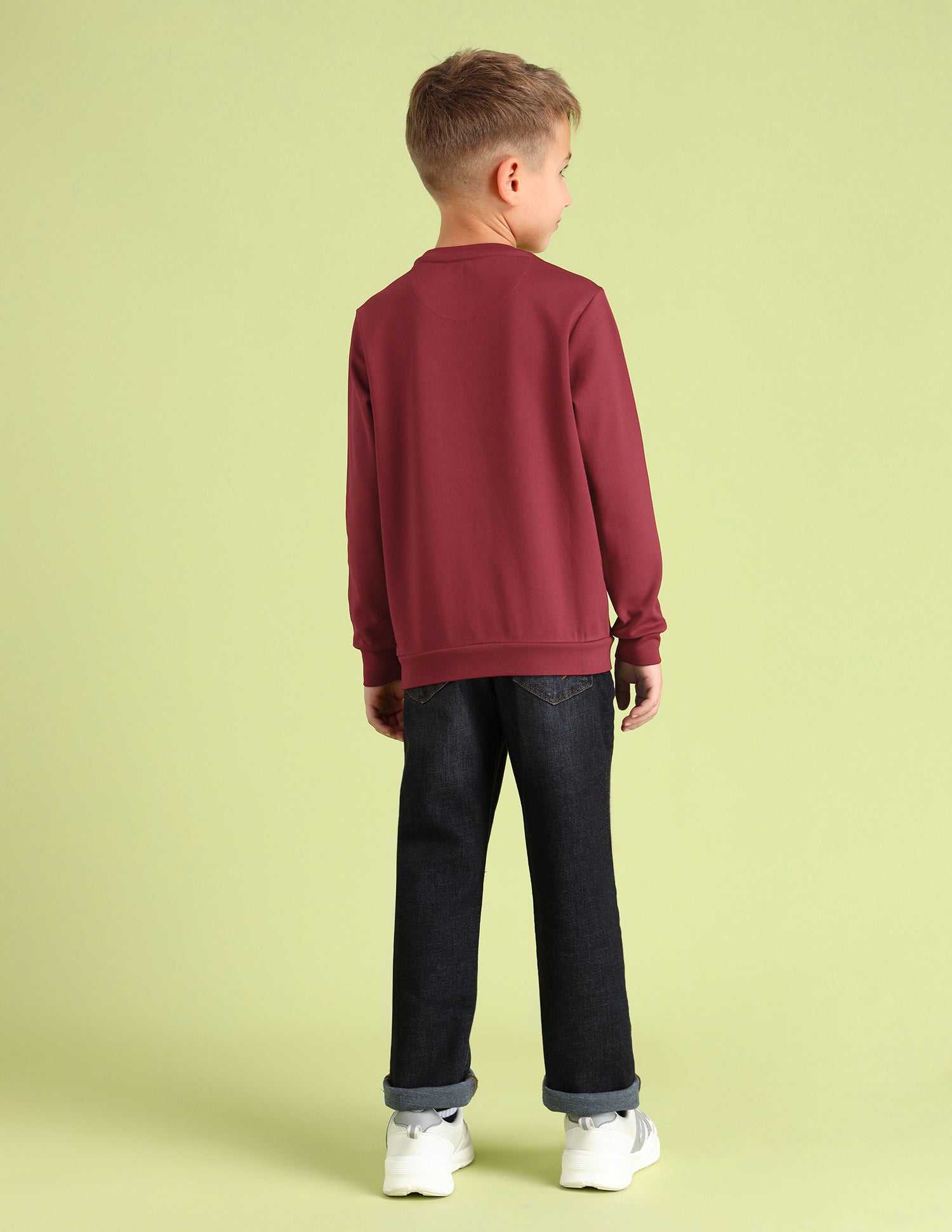 Boys Brand Embossed Regular Fit Sweatshirt Maroon - U.S. POLO ASSN. | Large