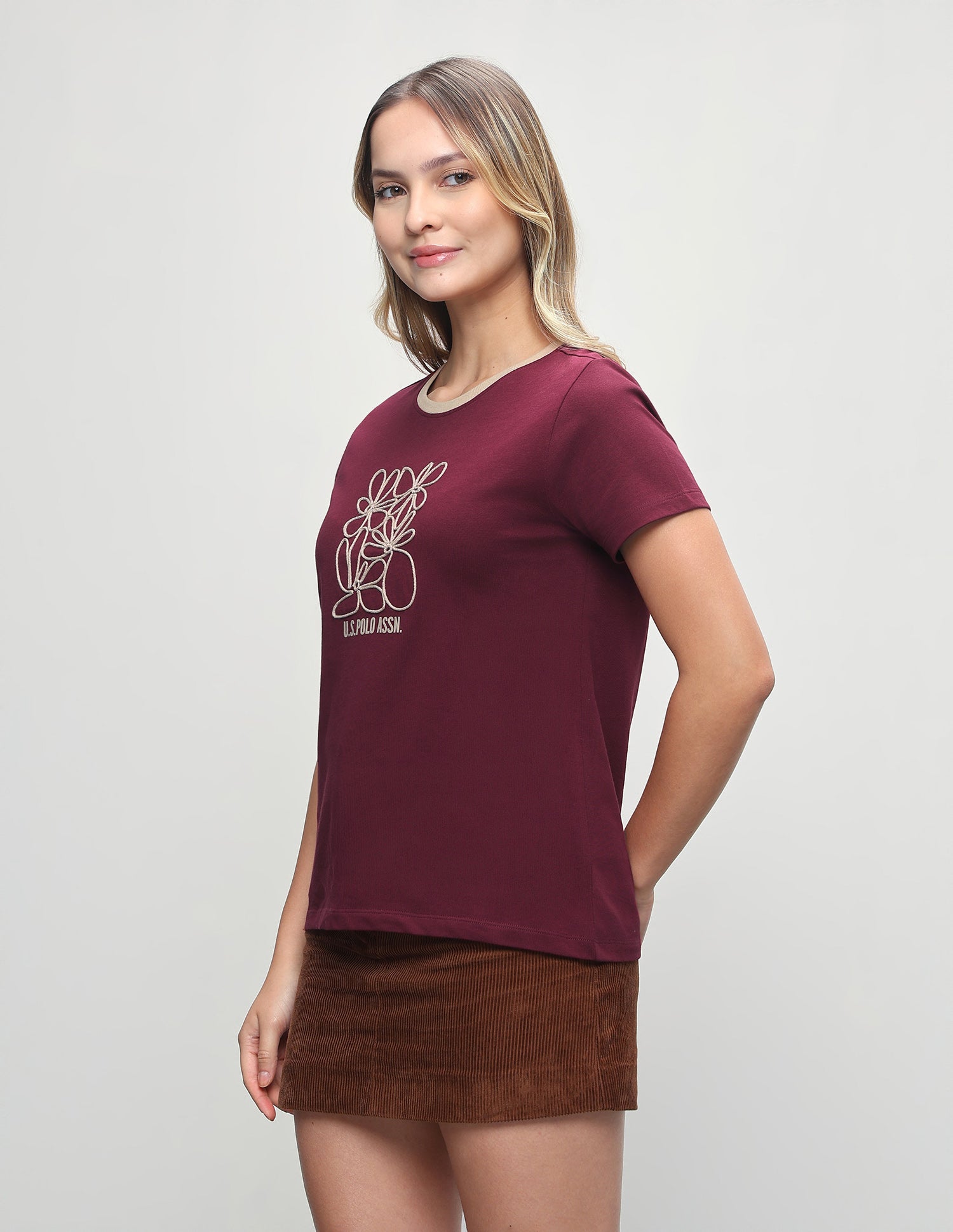 Graphic Brand Printed Regular Fit T-Shirt Maroon - U.S. Polo Assn. India | Large
