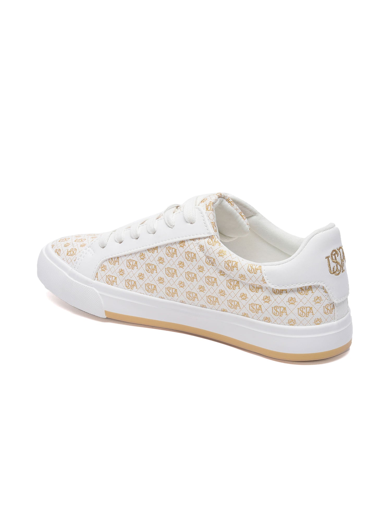 Women Monogram Canvas Charlotte Sneakers Off White - U.S. Polo Assn. India | Large