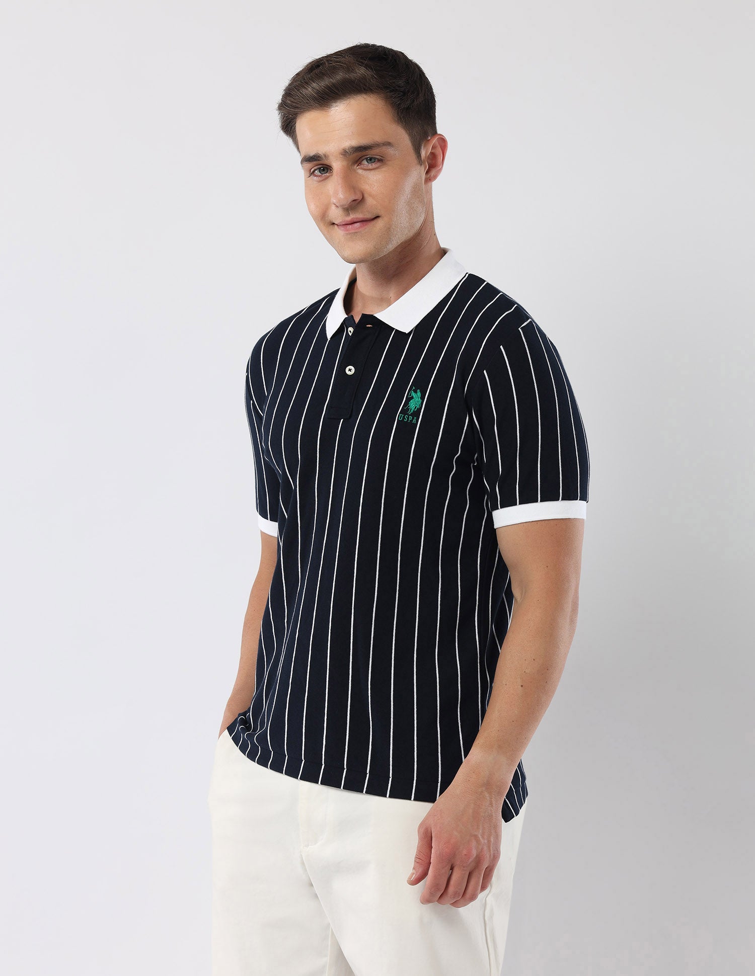 Vertical Striped 135 Anniversary Polo Shirt Navy - U.S. Polo Assn. India | Large