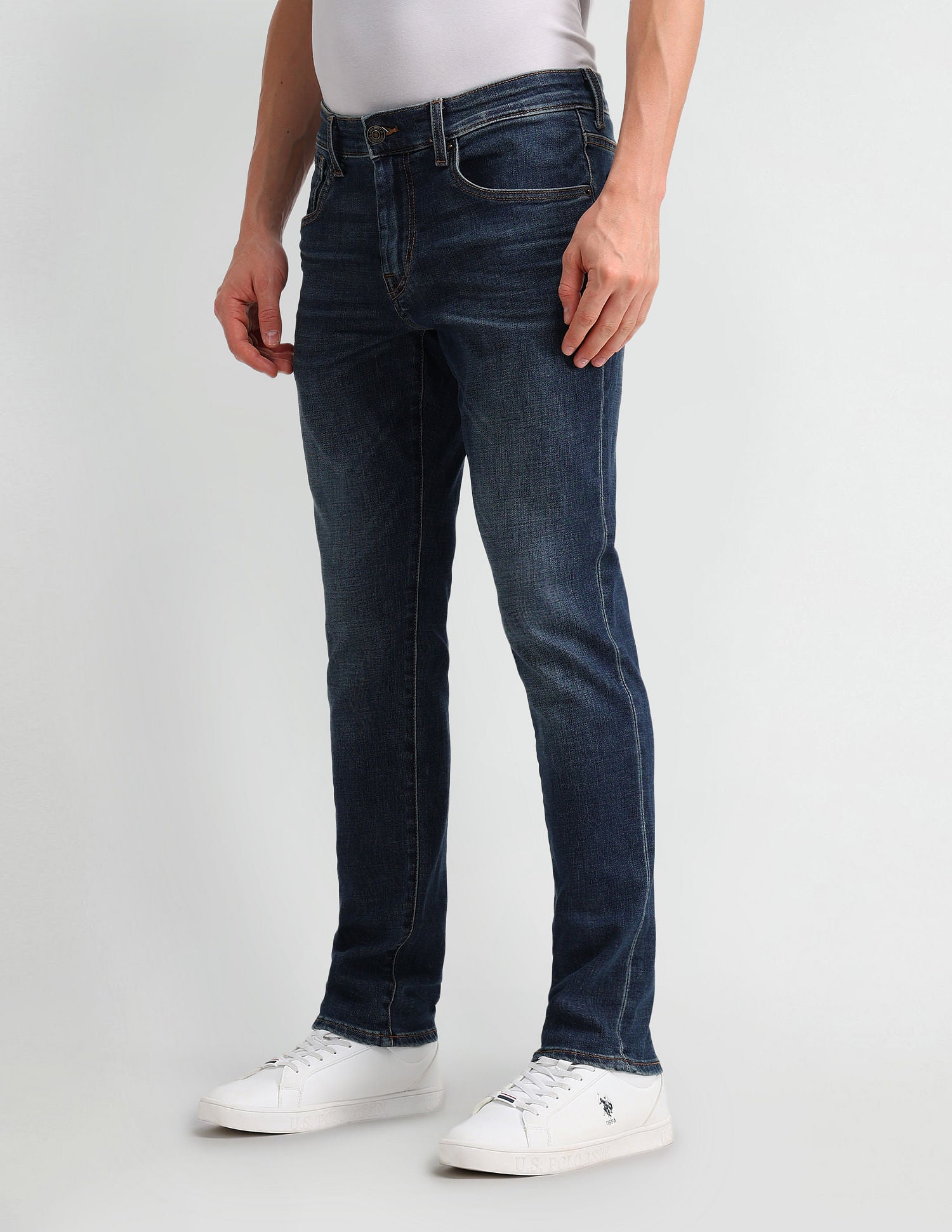 Brandon Slim Tapered Blue Jeans Blue - U.S. POLO ASSN. | Large