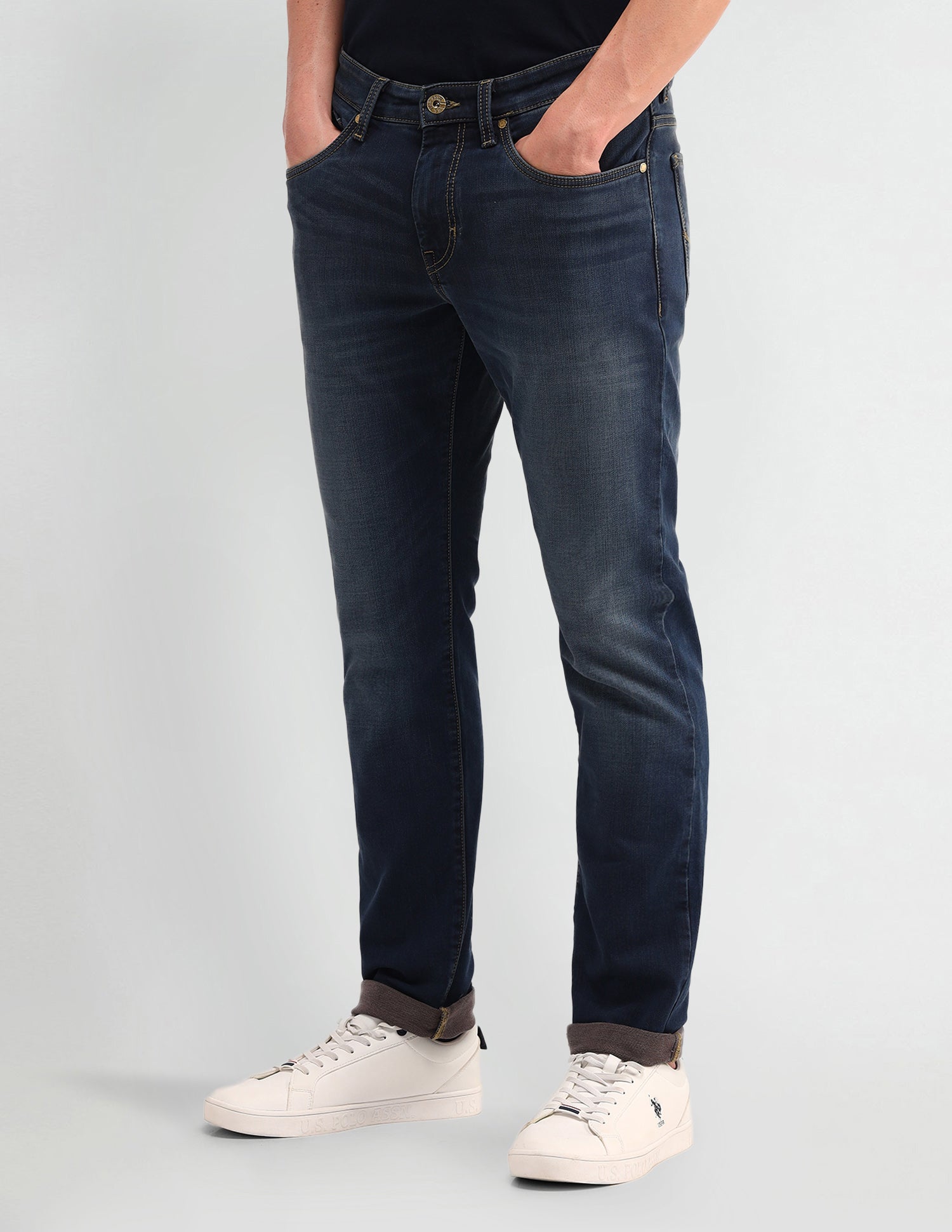 Brandon Slim Tapered Fit Mid Rise Jeans Blue - U.S. POLO ASSN. | Large