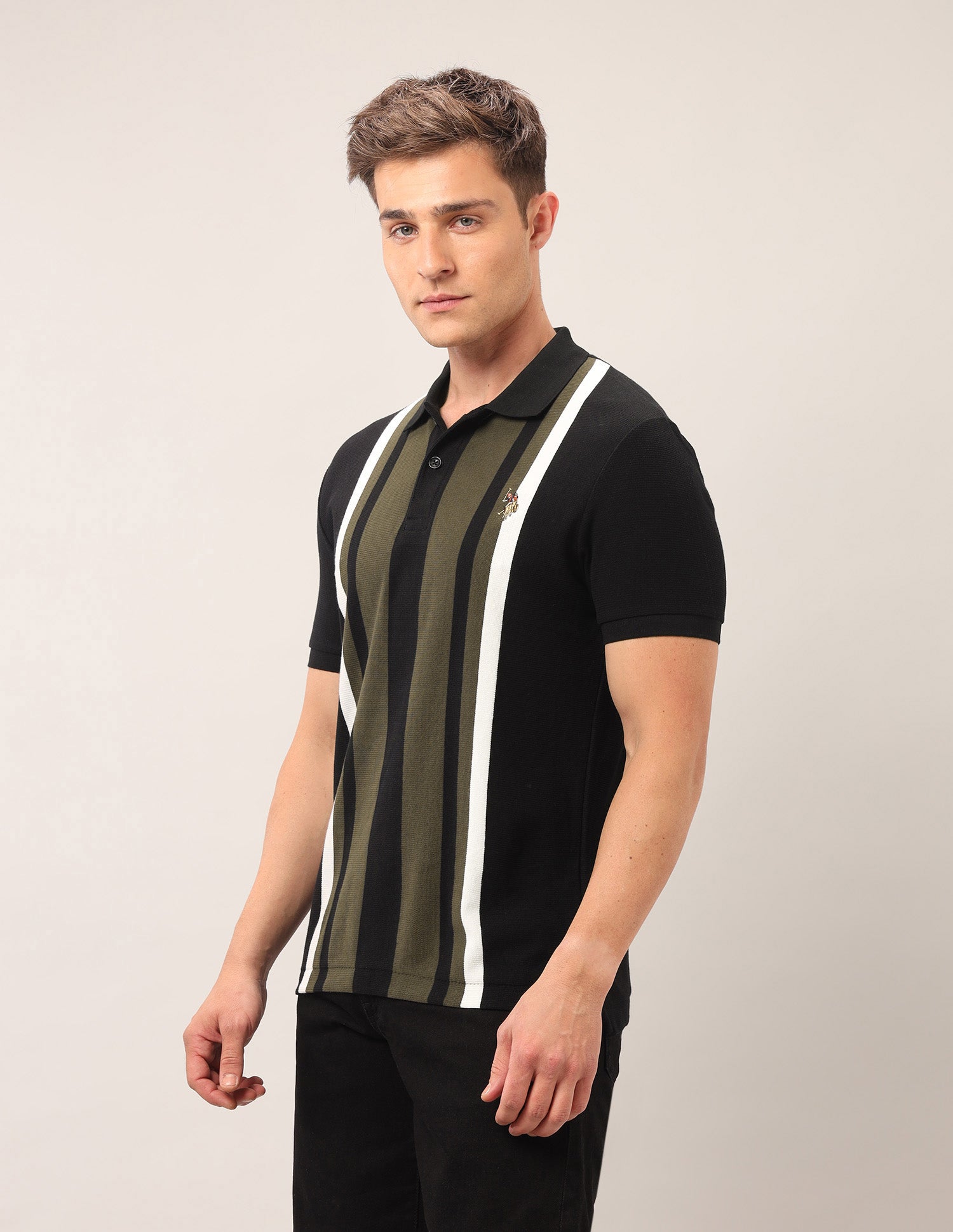 Muscle Fit Outdoor Polo Shirt Black - U.S. Polo Assn. India | Large