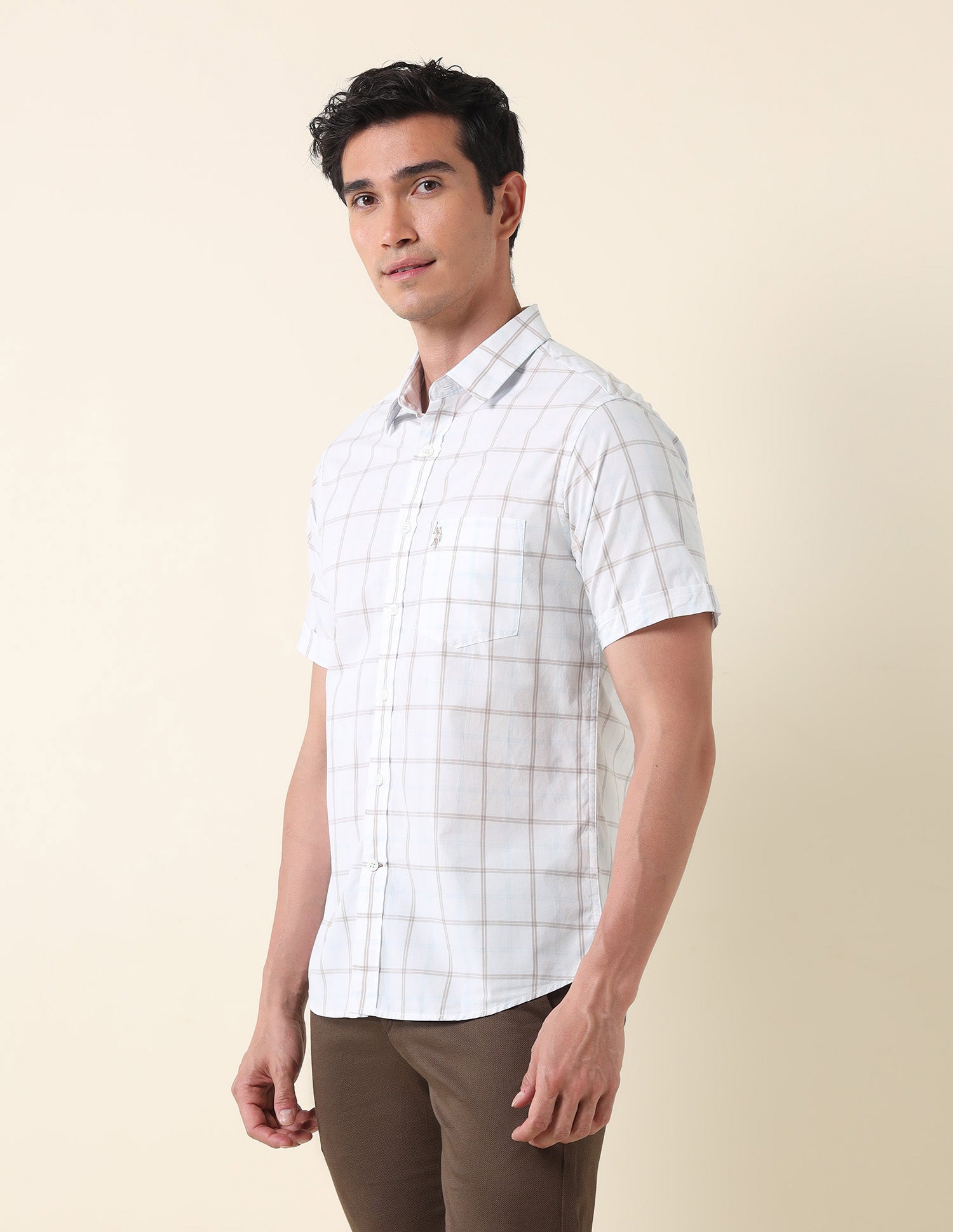 Pure Cotton Tailored Fit Shirt White - U.S. Polo Assn. India | Large