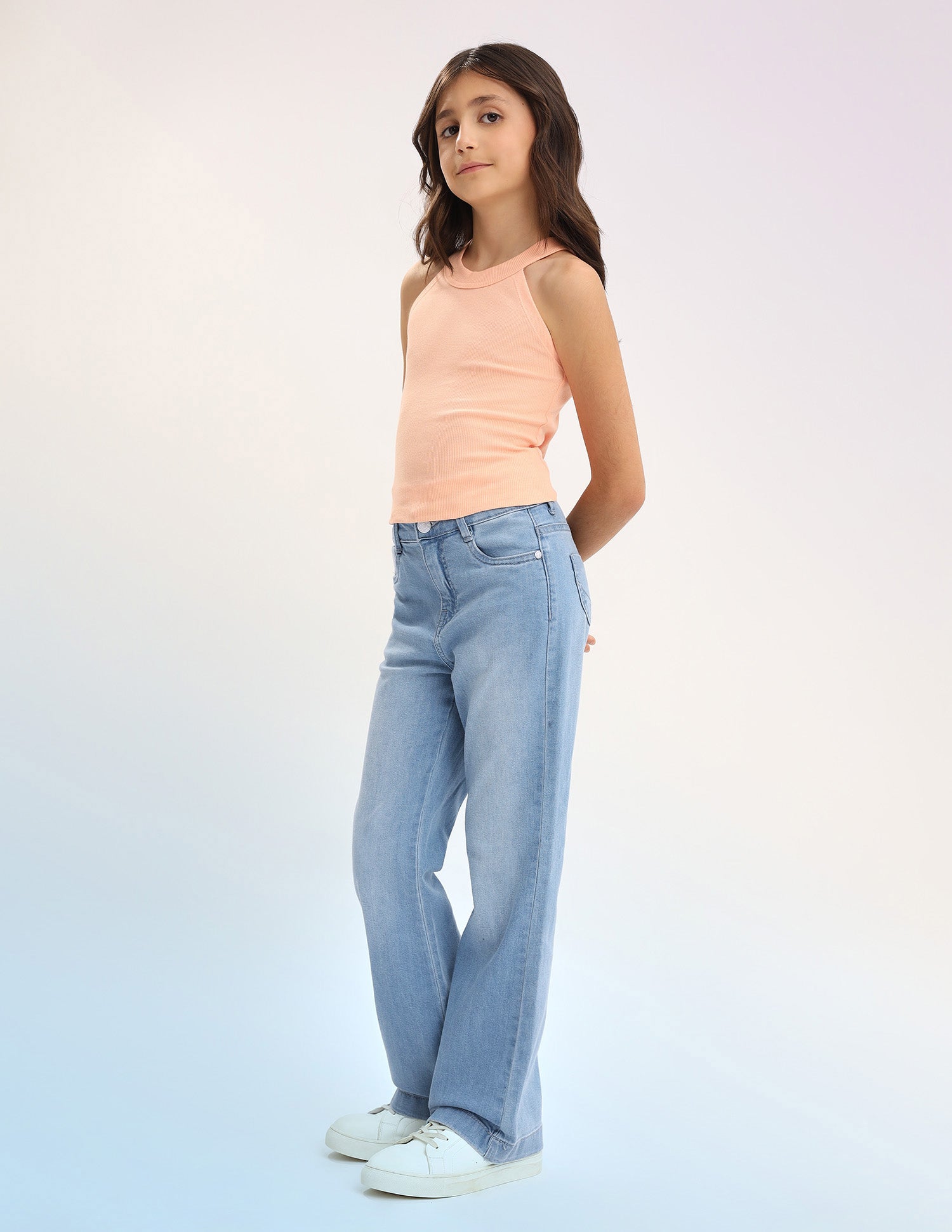 Girls Bootcut Fit Blue Jeans Light Blue - U.S. POLO ASSN. | Large