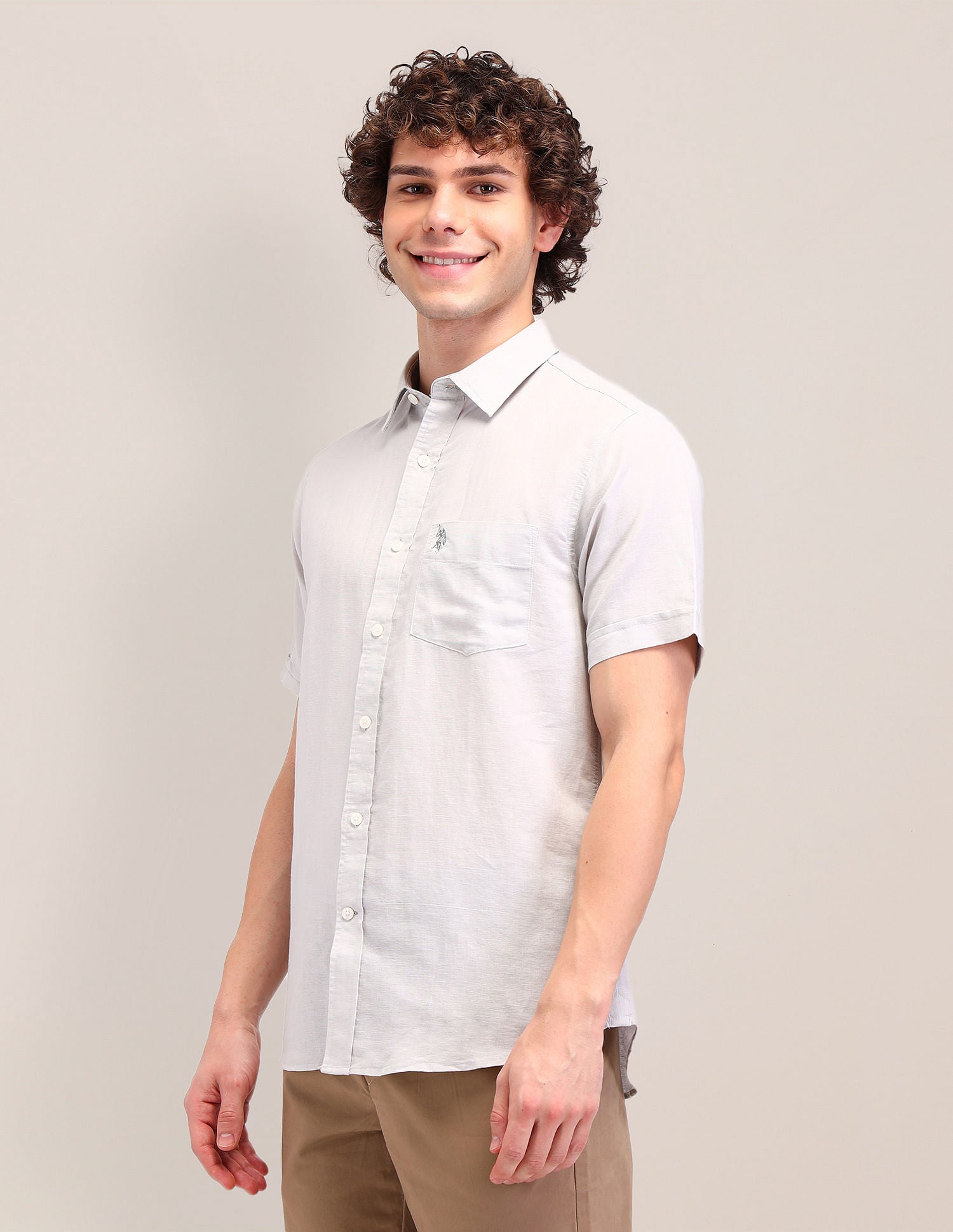 Poplin Tailored Fit Shirt White - U.S. Polo Assn. India | Large