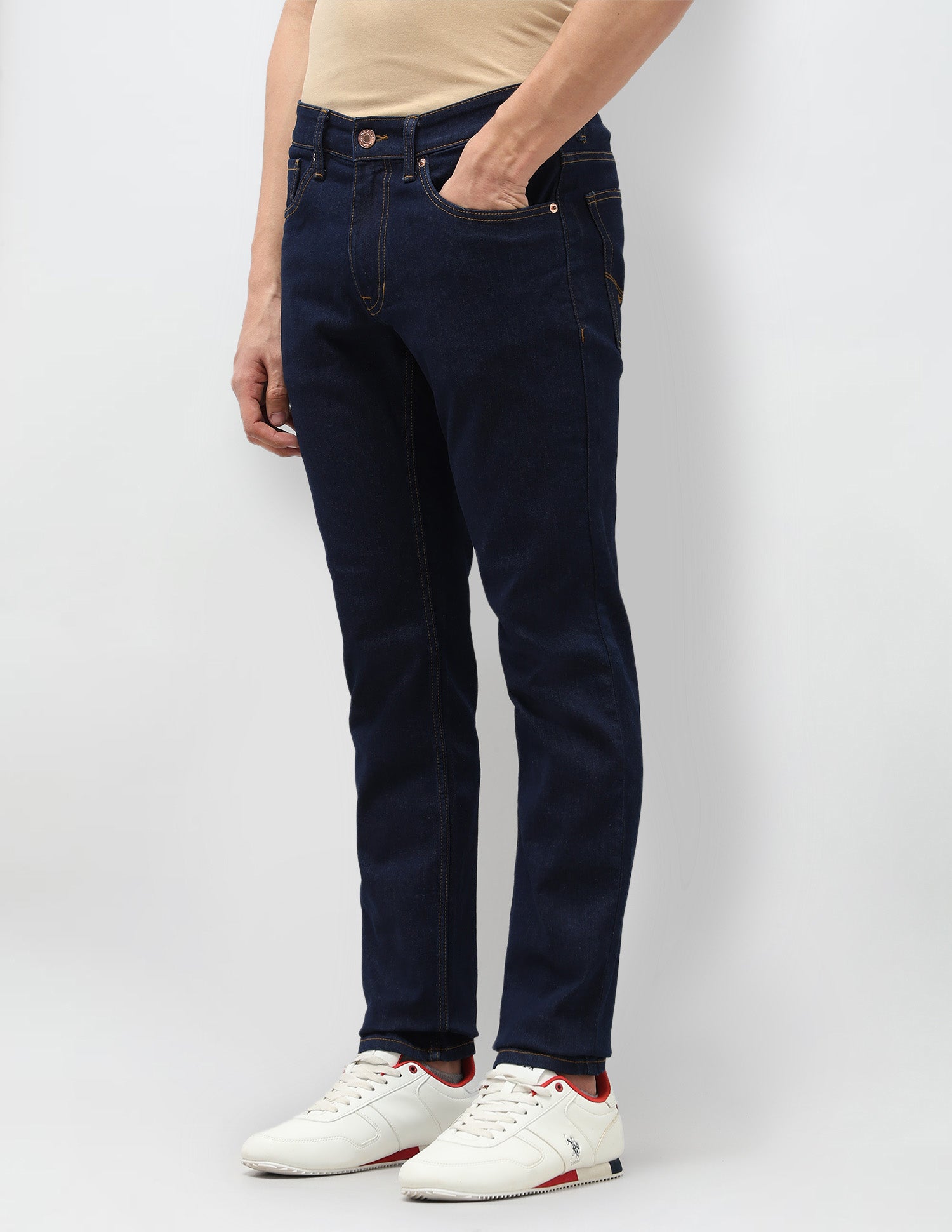 Brandon Slim Tapered Fit Blue Jeans Blue - U.S. Polo Assn. India | Large