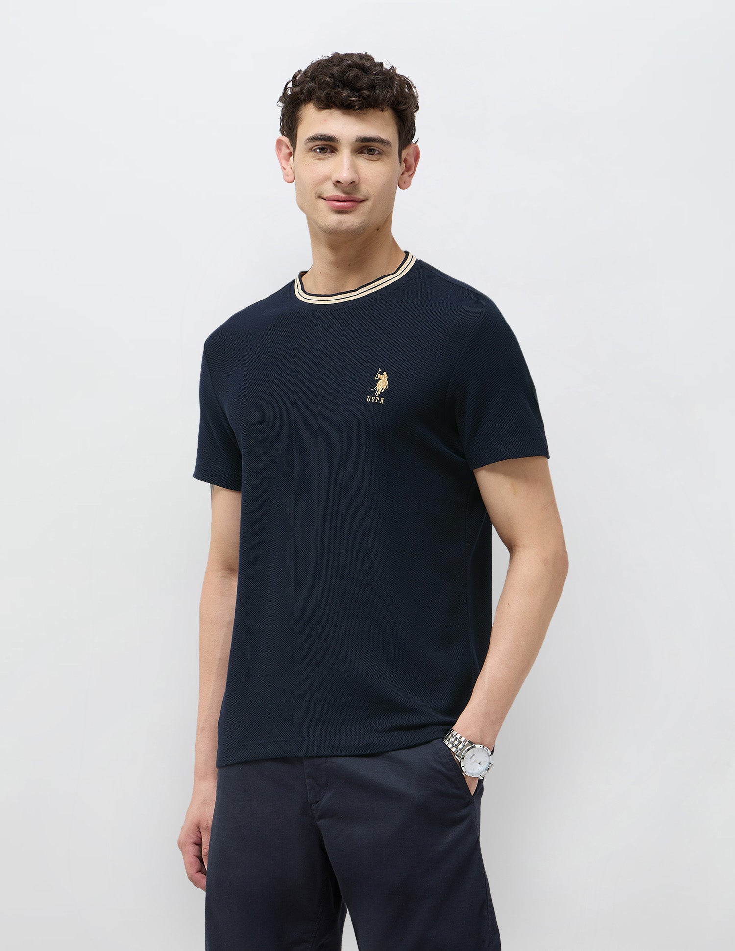 Solid Regular Fit T-Shirt Navy - U.S. POLO ASSN. | Large