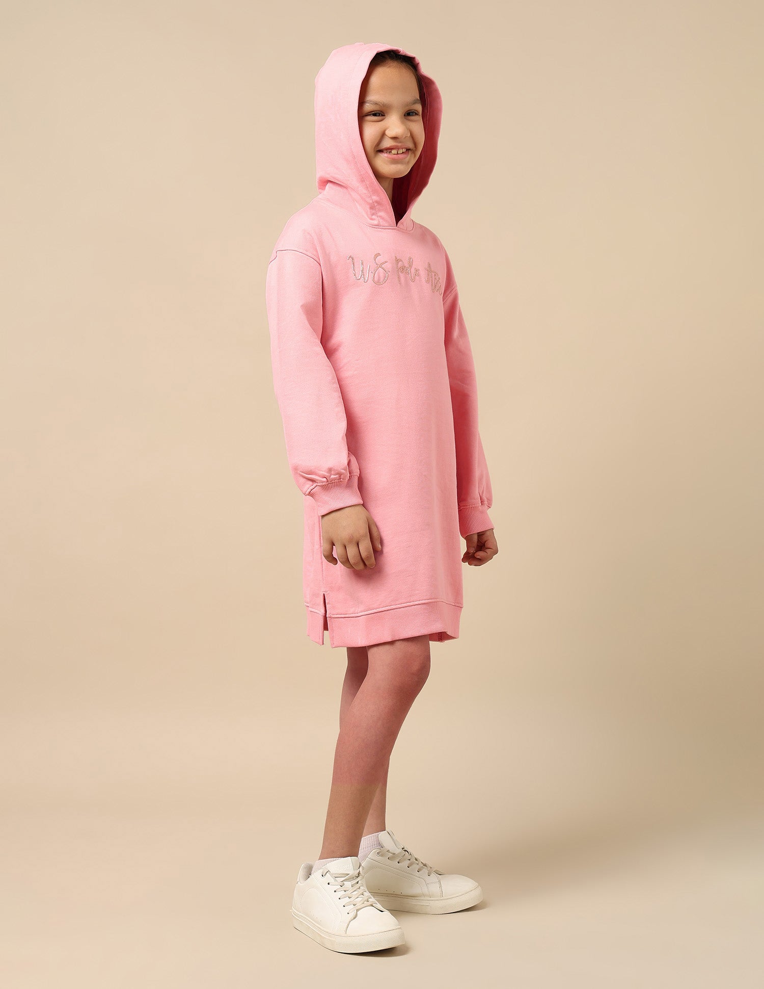 Girls Hooded Sweat Dress Pink - U.S. POLO ASSN. | Large