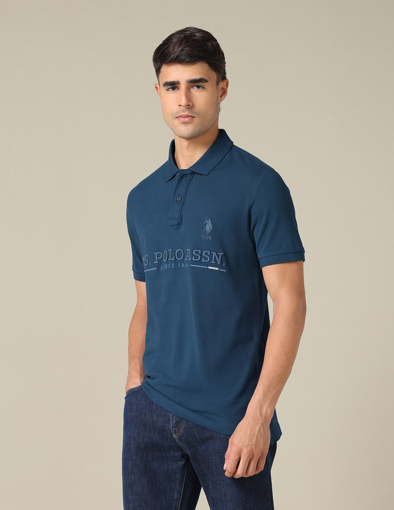 Brand Embroidered Regular Fit Polo Shirt Navy - U.S. POLO ASSN. | Large