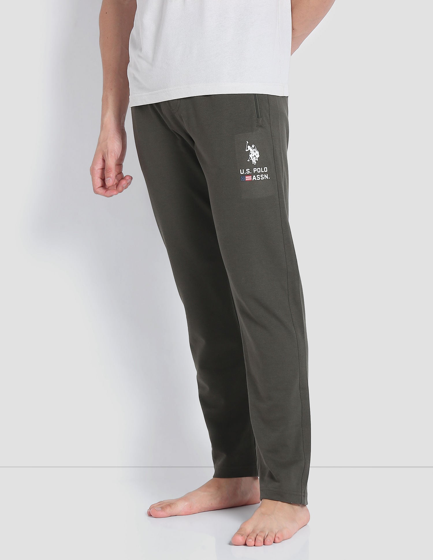 Solid LR006 Lounge Track Pants - Pack Of 1 Olive - U.S. POLO ASSN. | Large