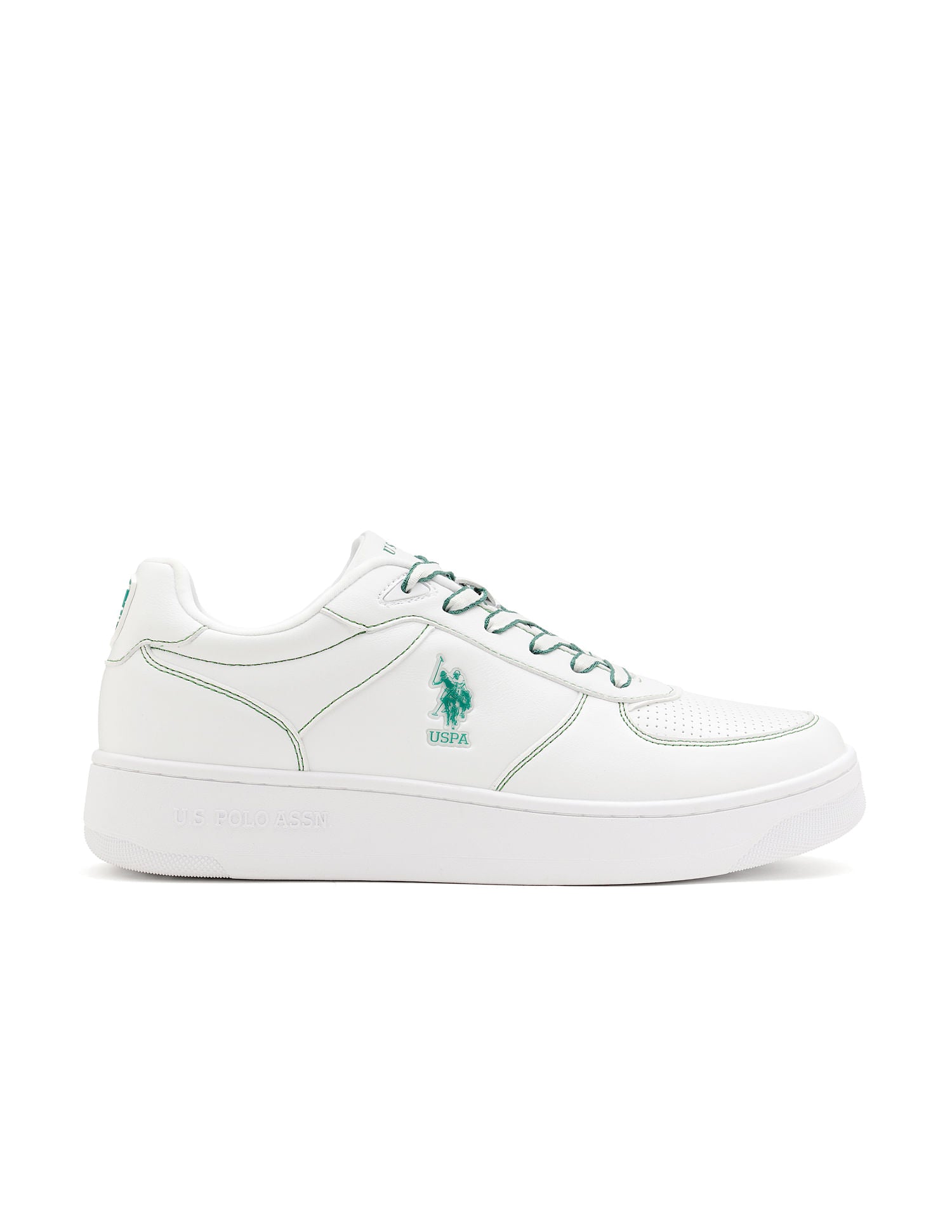 Men Kodiak White Retro Court Sneakers White - U.S. Polo Assn. India | Large