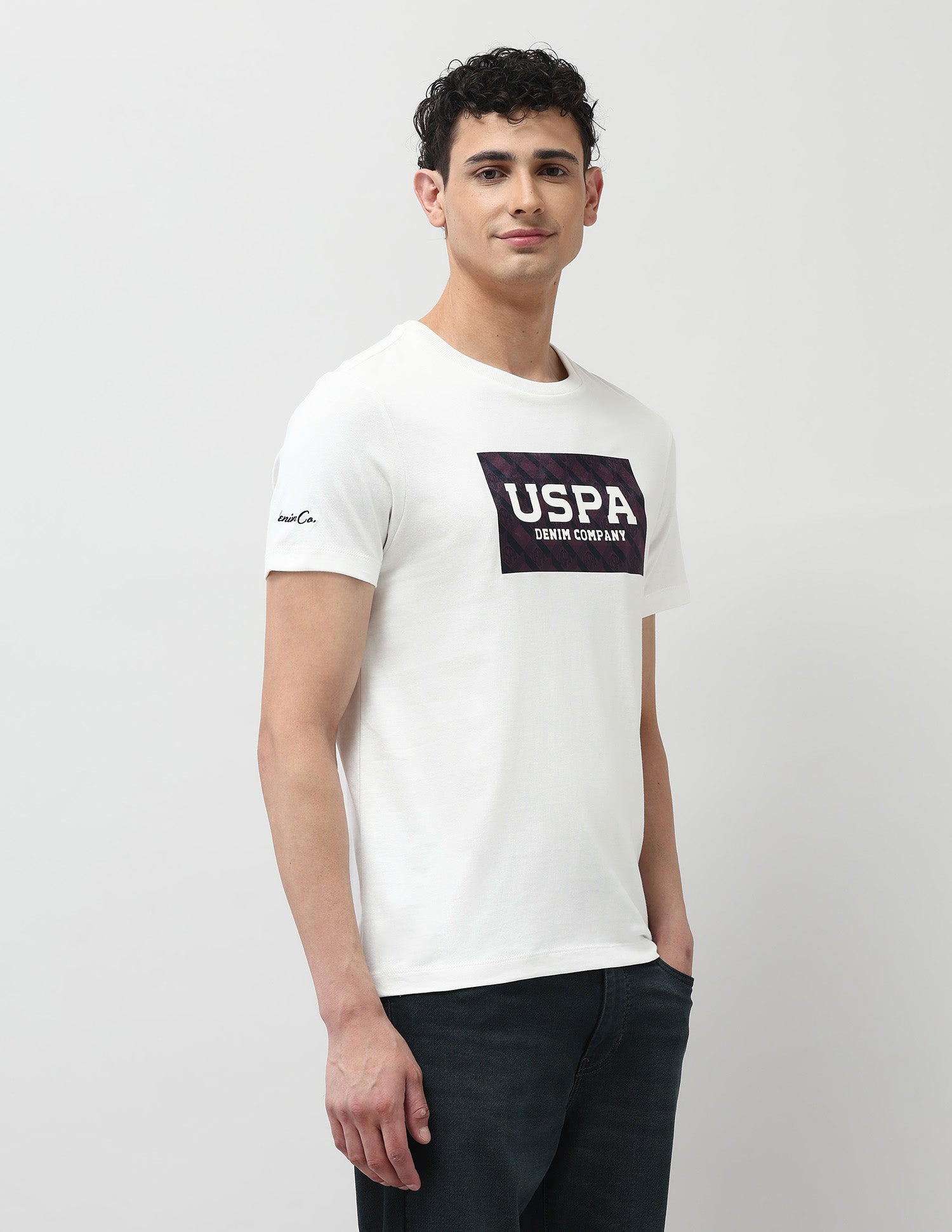Intercollegiate Muscle Fit T- Shirt Ivory - U.S. POLO ASSN. | Large
