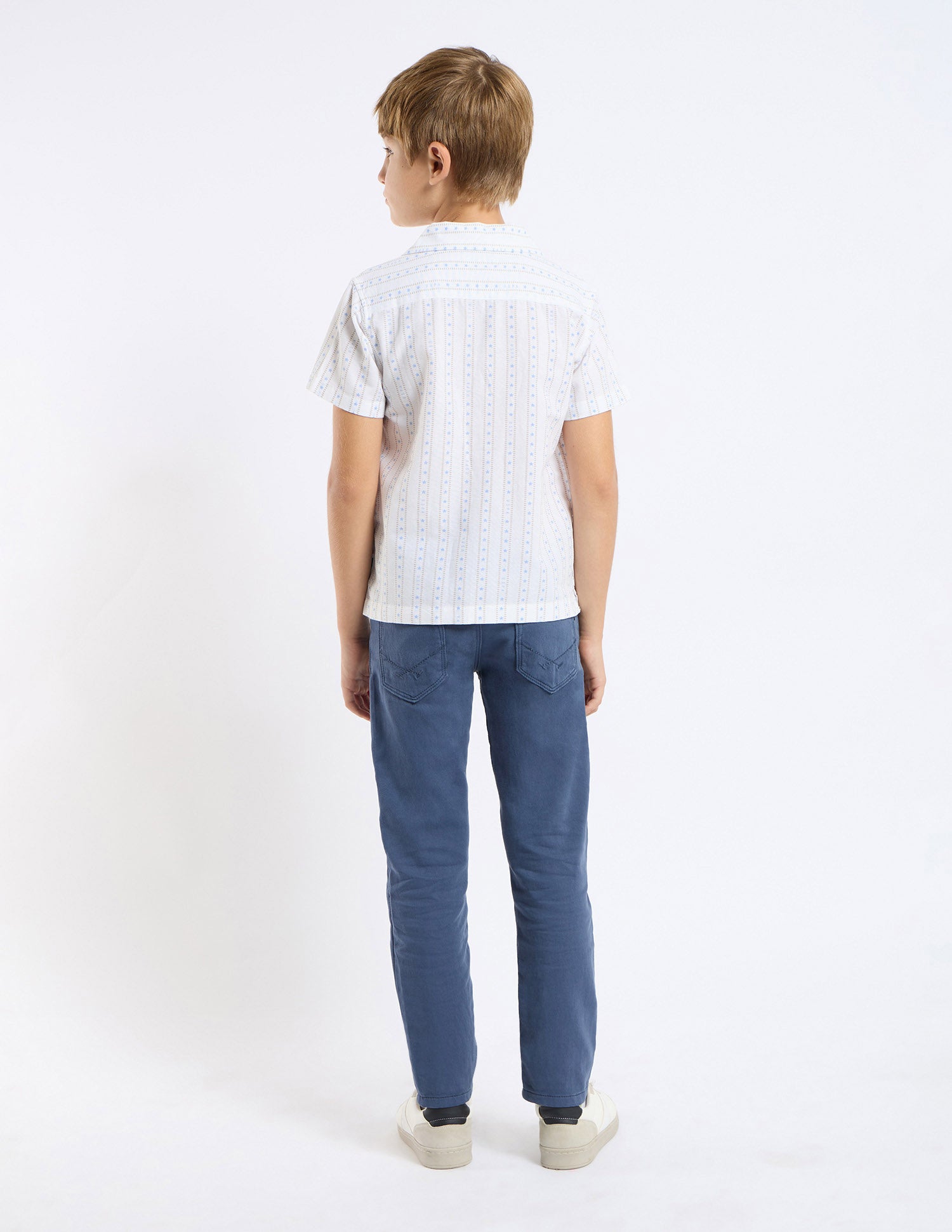 Boys All Over Printed Relaxed Fit Shirt White - U.S. POLO ASSN. | Large