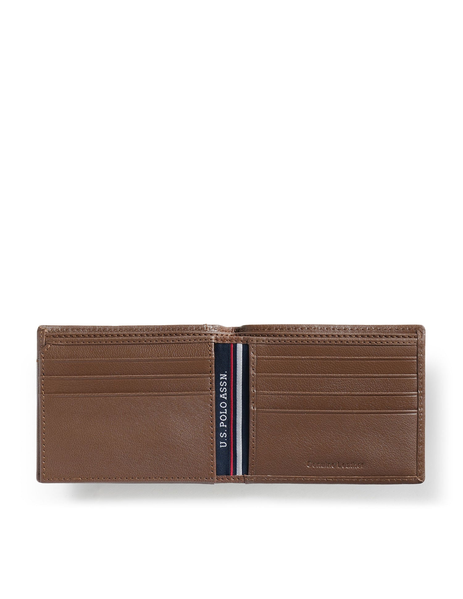 Bi-Fold Textured Wallet Dark Brown - U.S. Polo Assn. India | Large