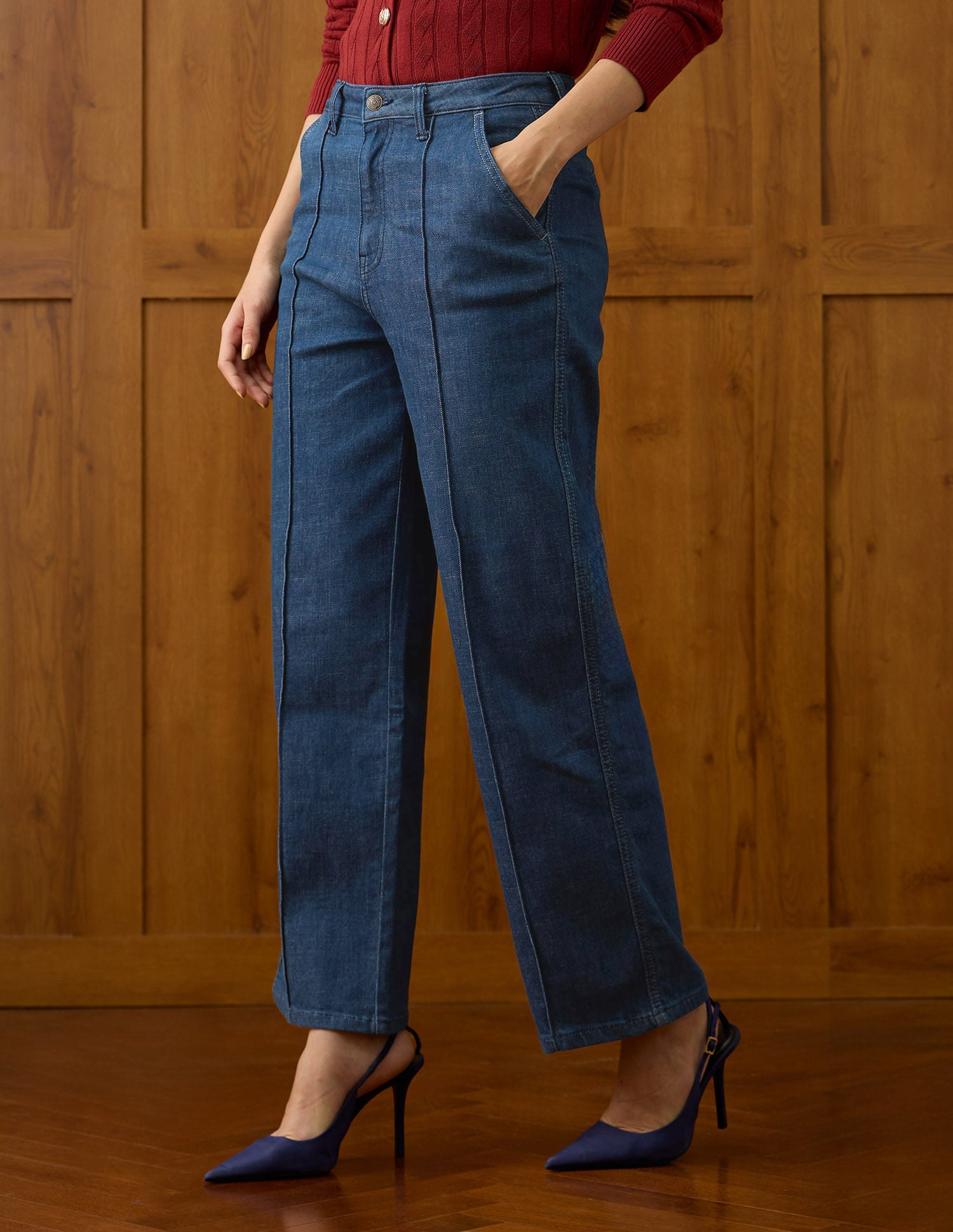 High Rise Straight Fit Jeans Blue - U.S. POLO ASSN. | Large