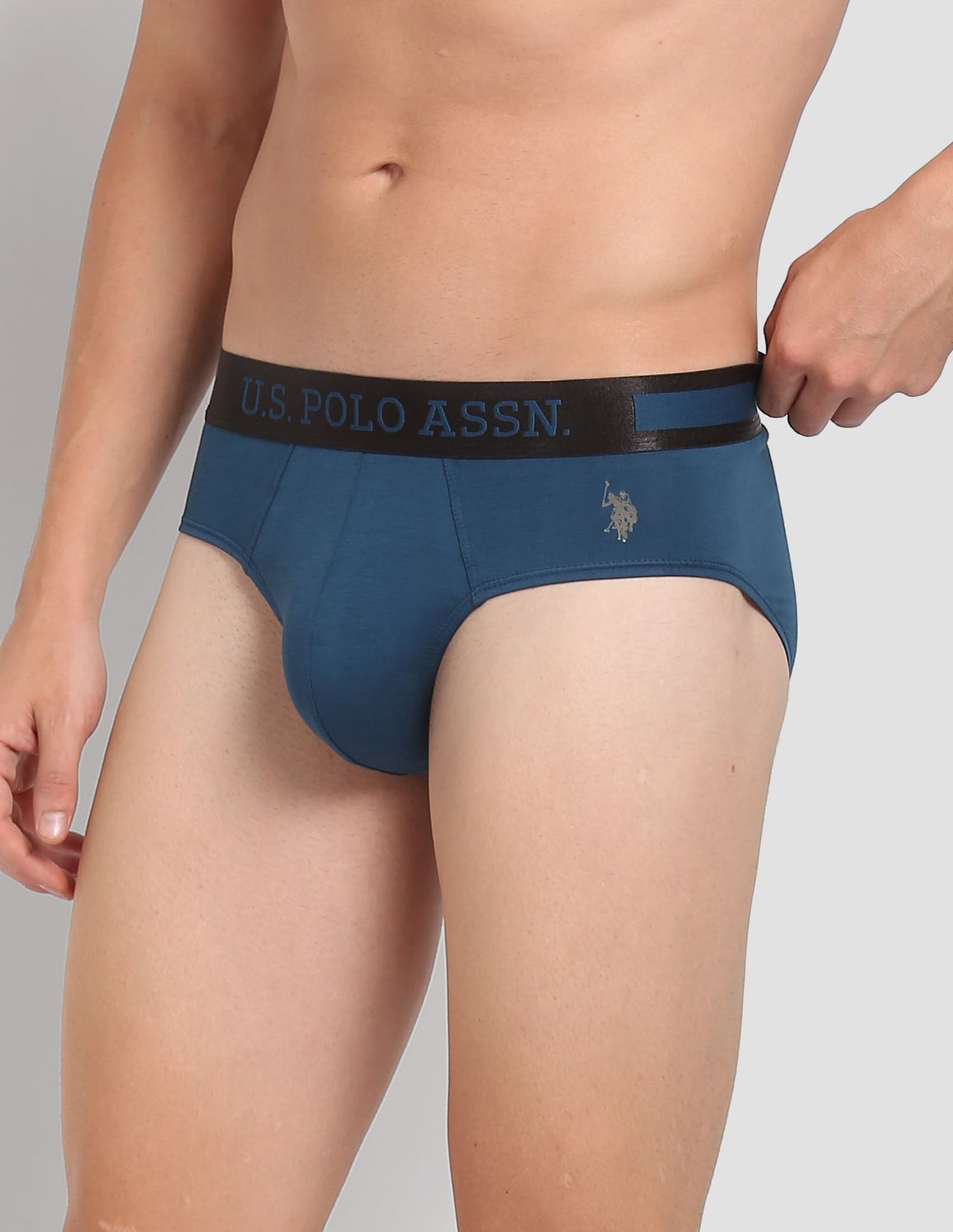Mid Rise Solid PB001 Premium Briefs - Pack Of 1 Blue Opal - U.S. POLO ASSN. | Large