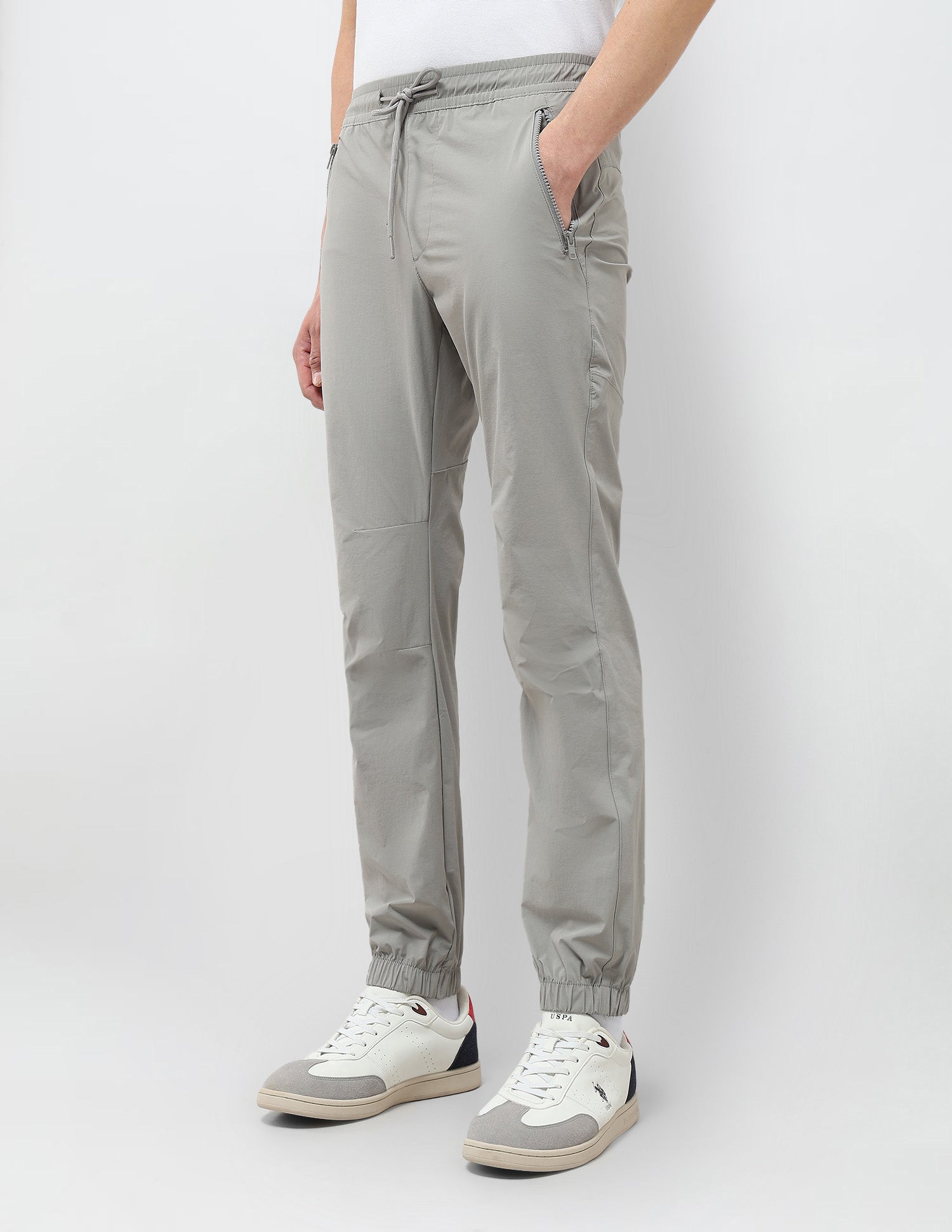Straight Fit Mid Rise Joggers Grey - U.S. Polo Assn. India | Large