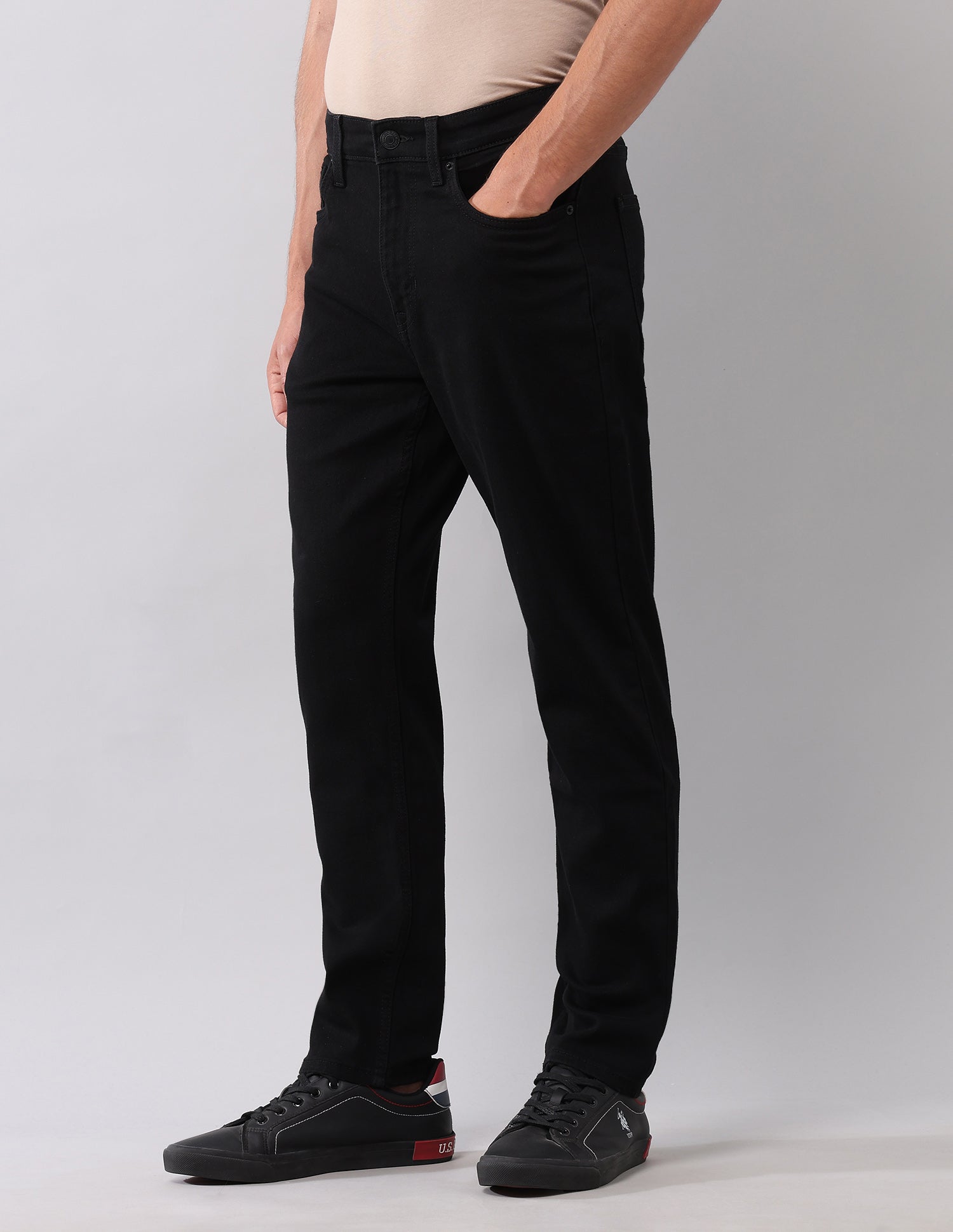 Cole Comfort Cropped Fit Black Jeans Black - U.S. POLO ASSN. | Large