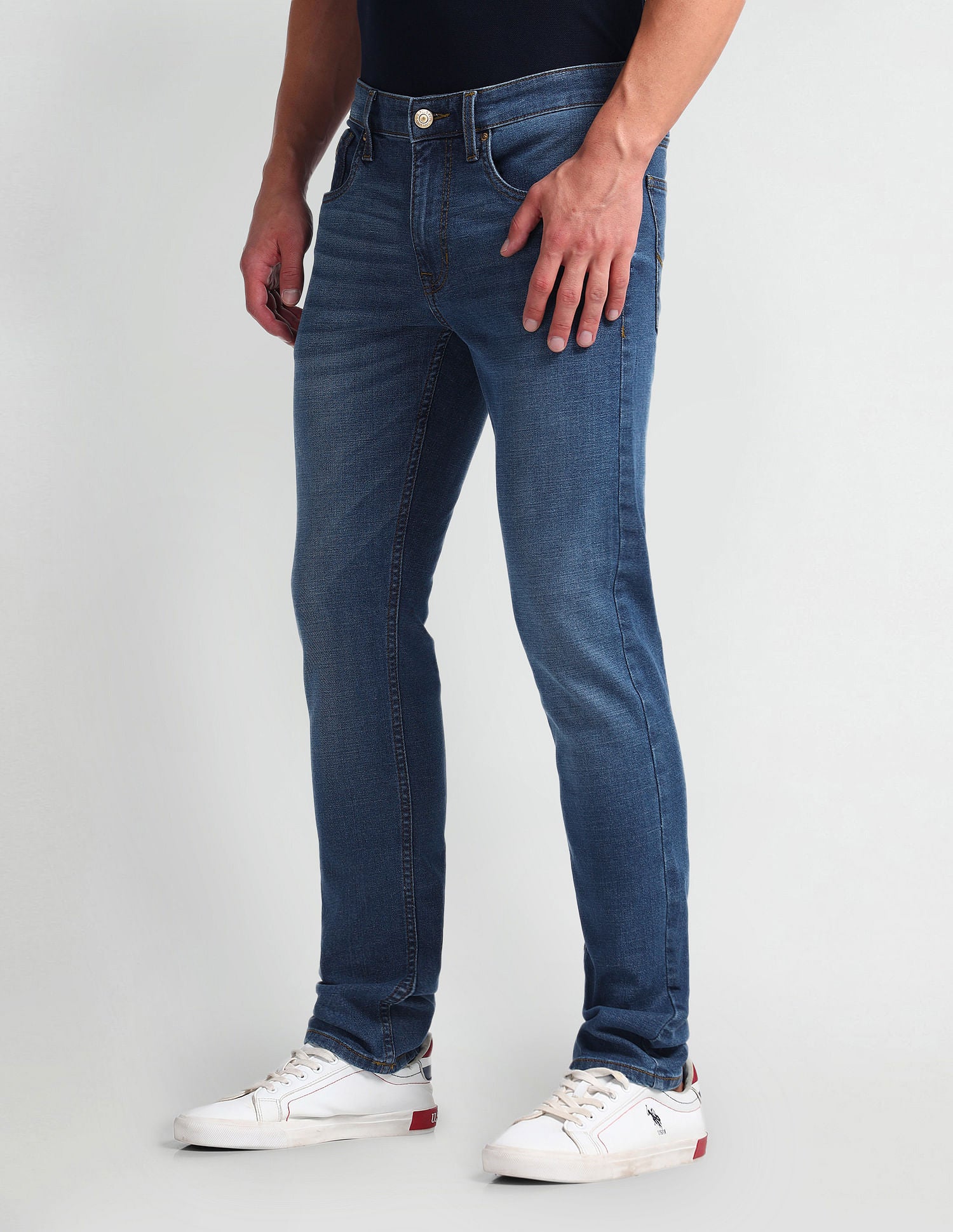 Regallo Skinny Fit Blue Jeans Blue - U.S. Polo Assn. India | Large