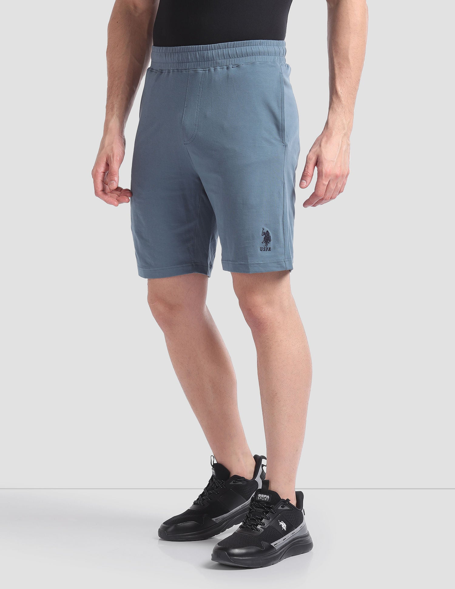 Cotton Stretch OES01 Lounge Shorts - Pack Of 1 Steel Grey - U.S. POLO ASSN. | Large